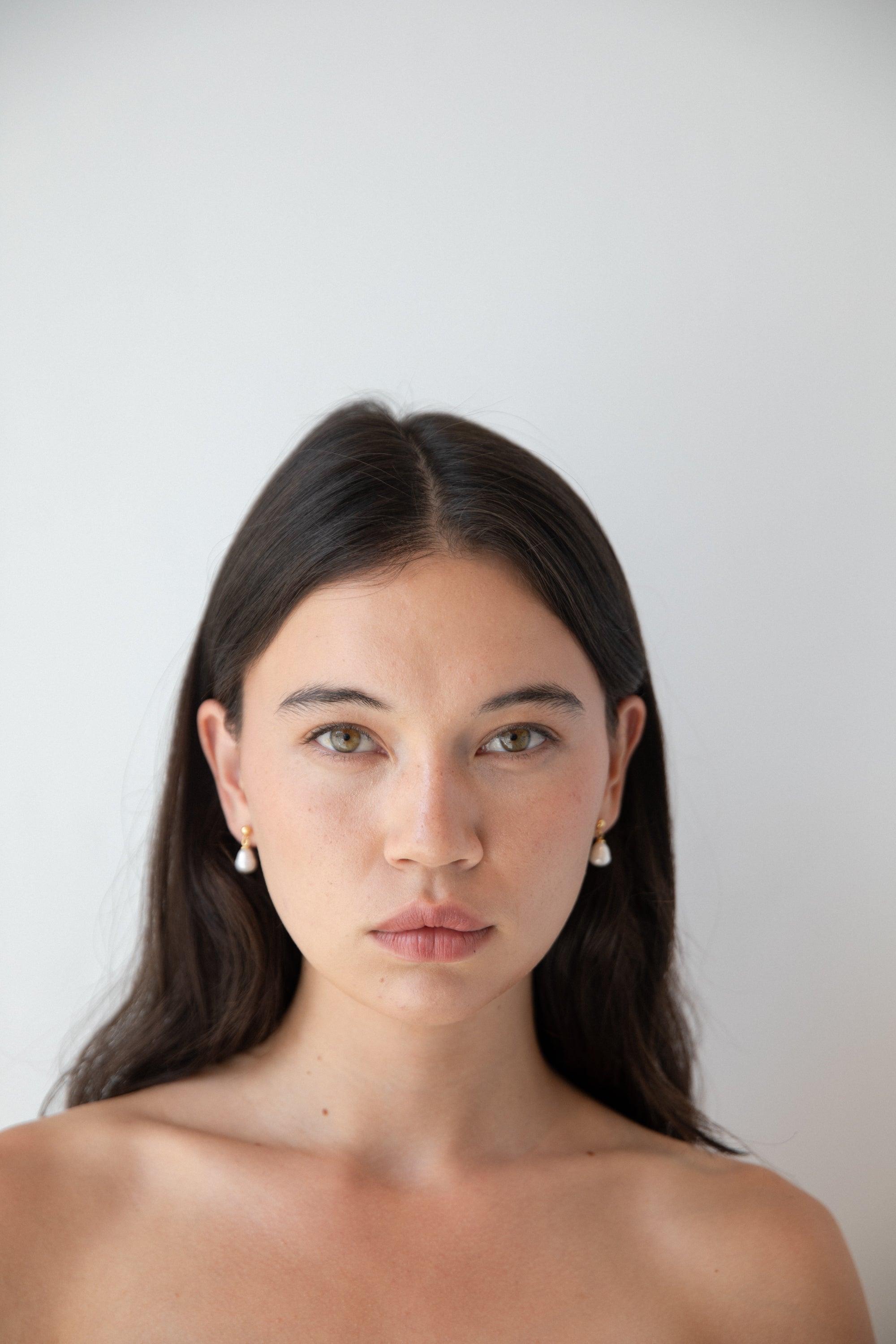 PEARL DROP STUDS by OAK + FORT
