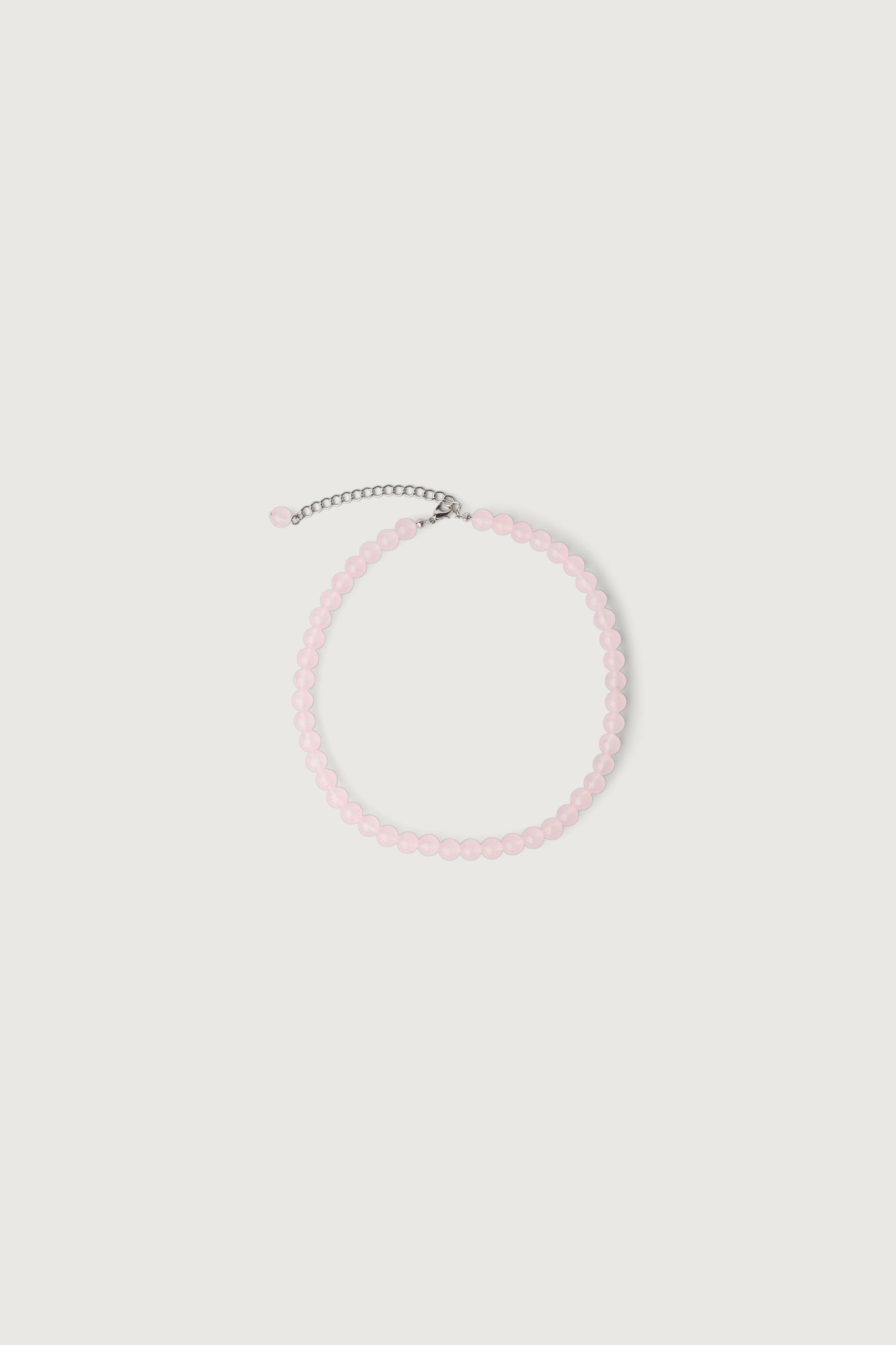 PINK STONE BEAD NECKLACE by OAK + FORT
