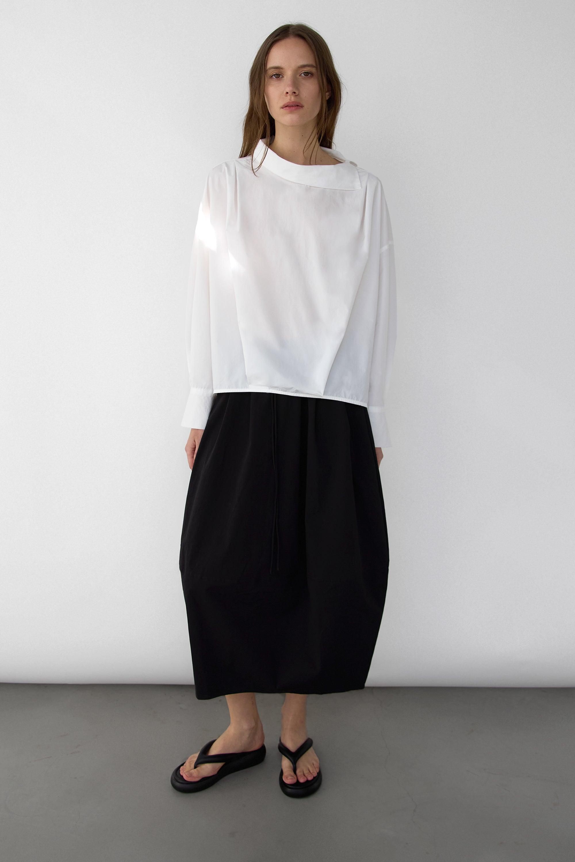 PINTUCKED MAXI SKIRT by OAK + FORT