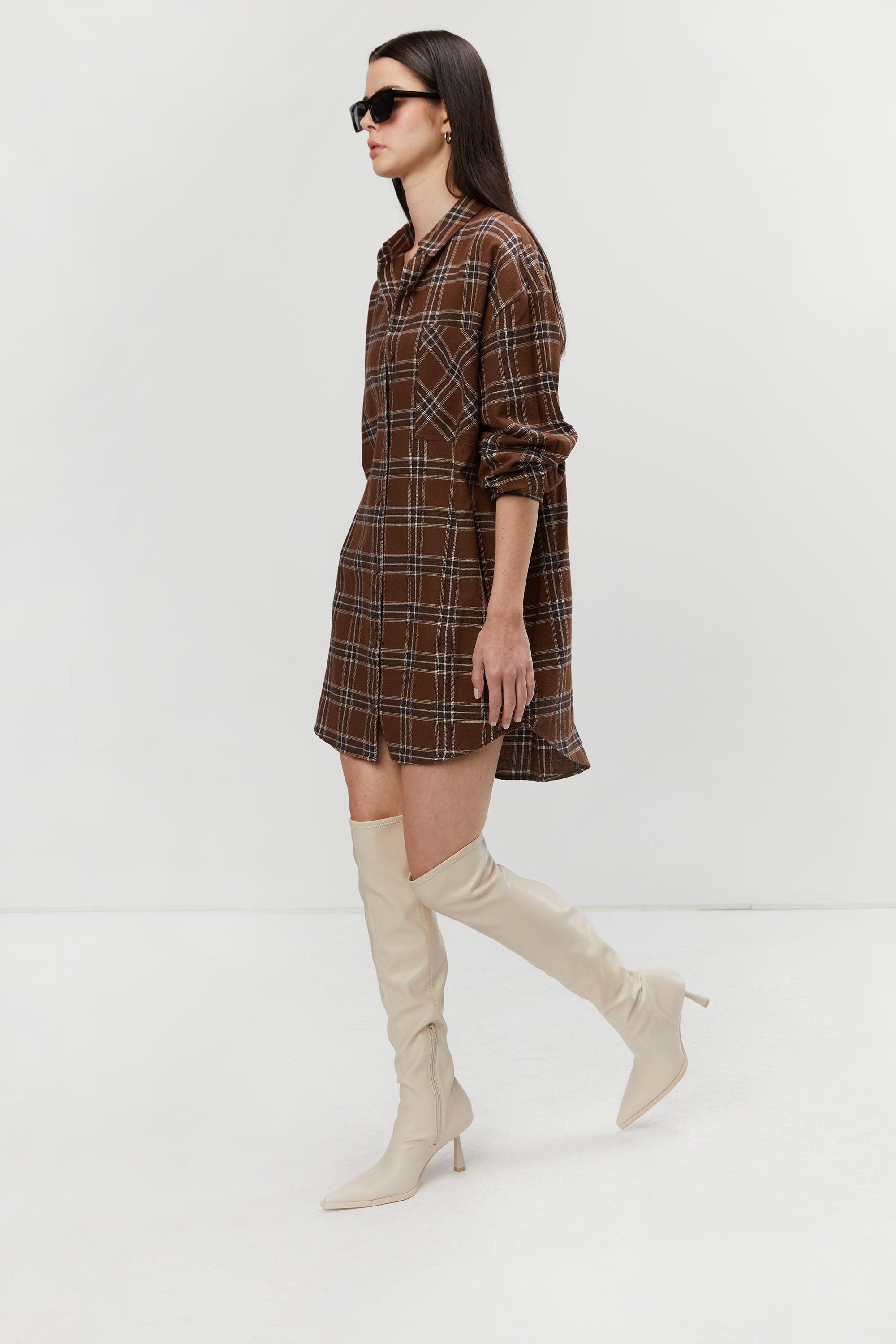 PLAID SHIRT DRESS by OAK + FORT