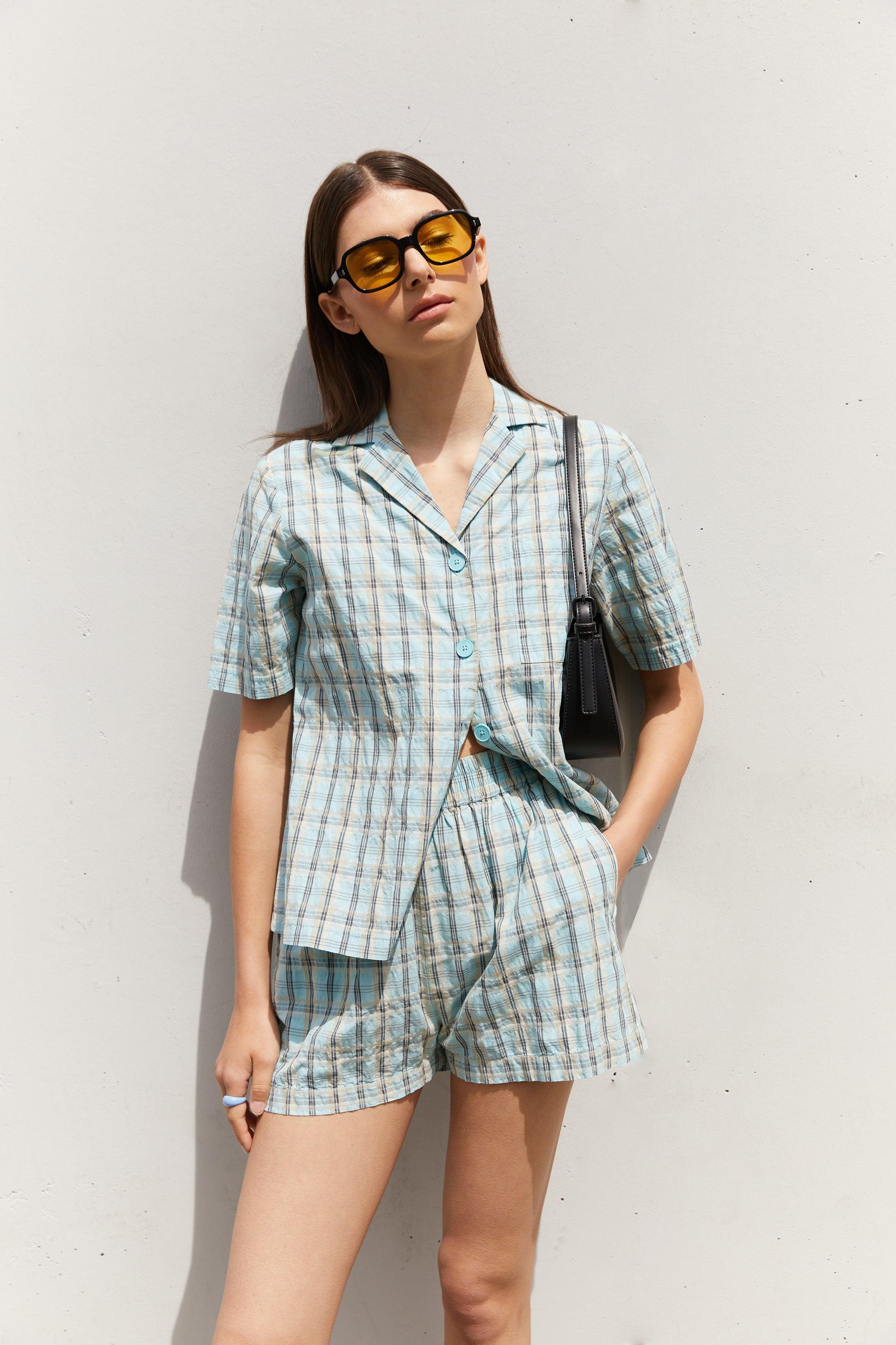 PLAID SHORT SLEEVE SHIRT by OAK + FORT