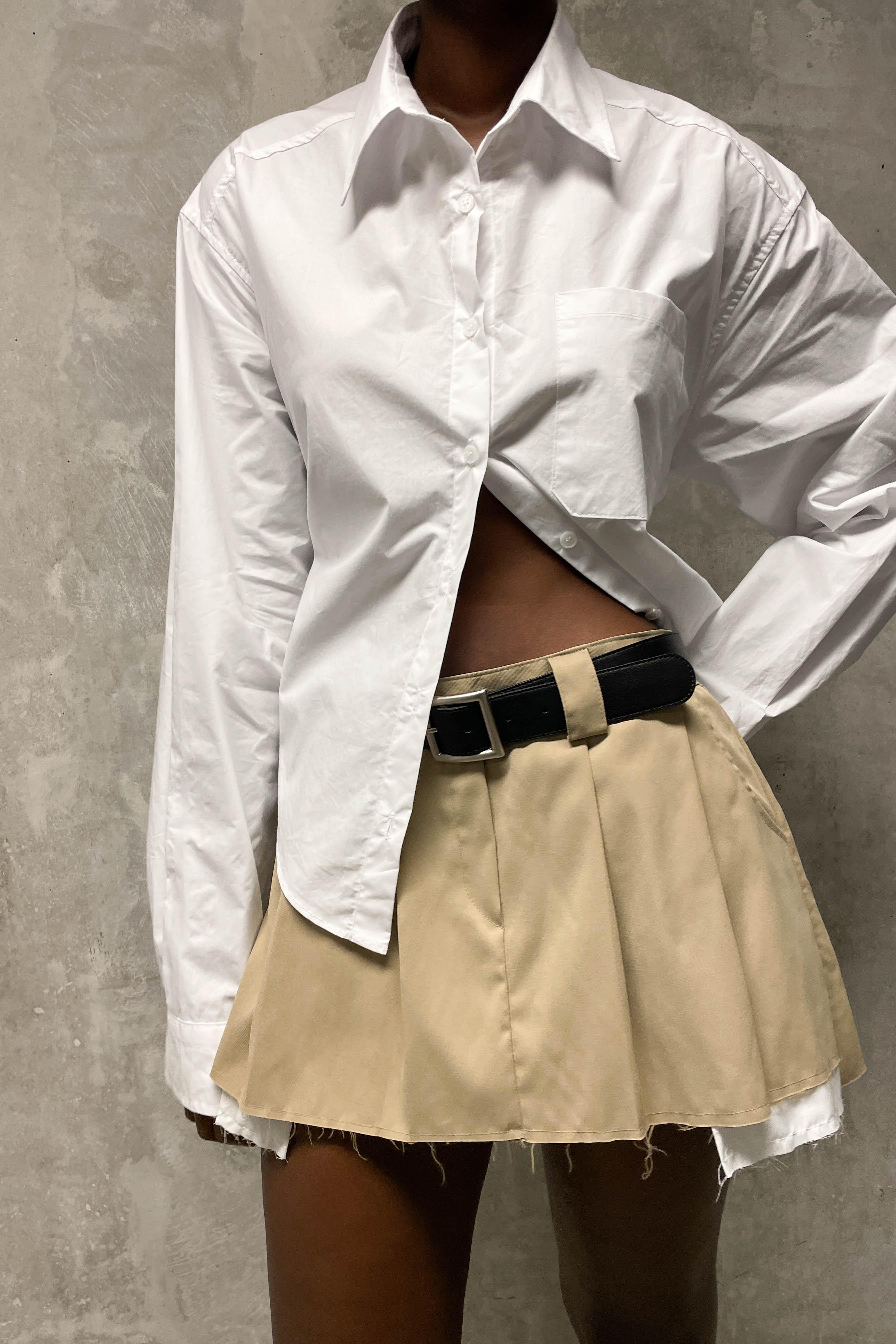 PLEATED MINI SKIRT by OAK + FORT