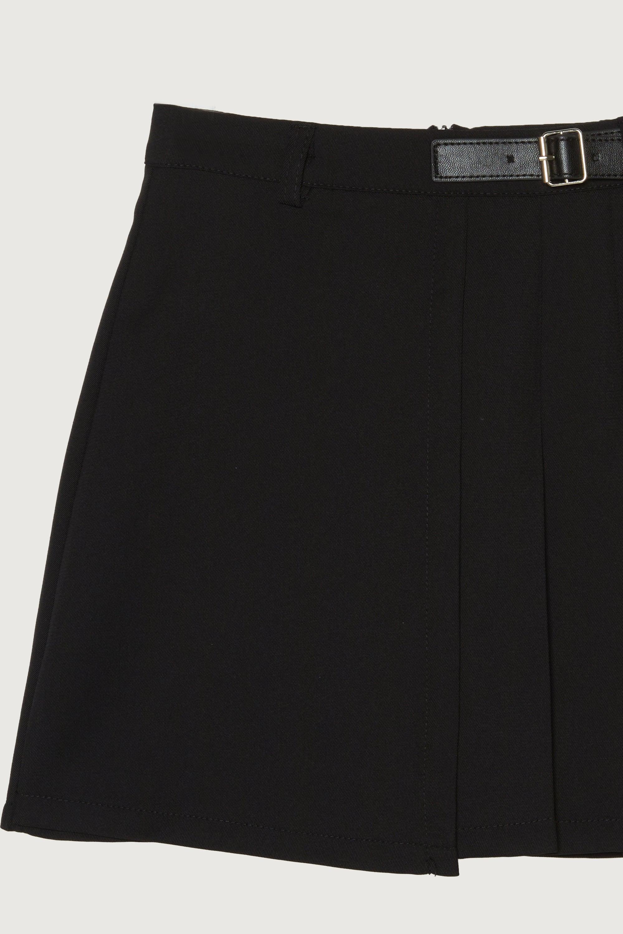 PLEATED MINI SKIRT WITH SIDE BELT by OAK + FORT
