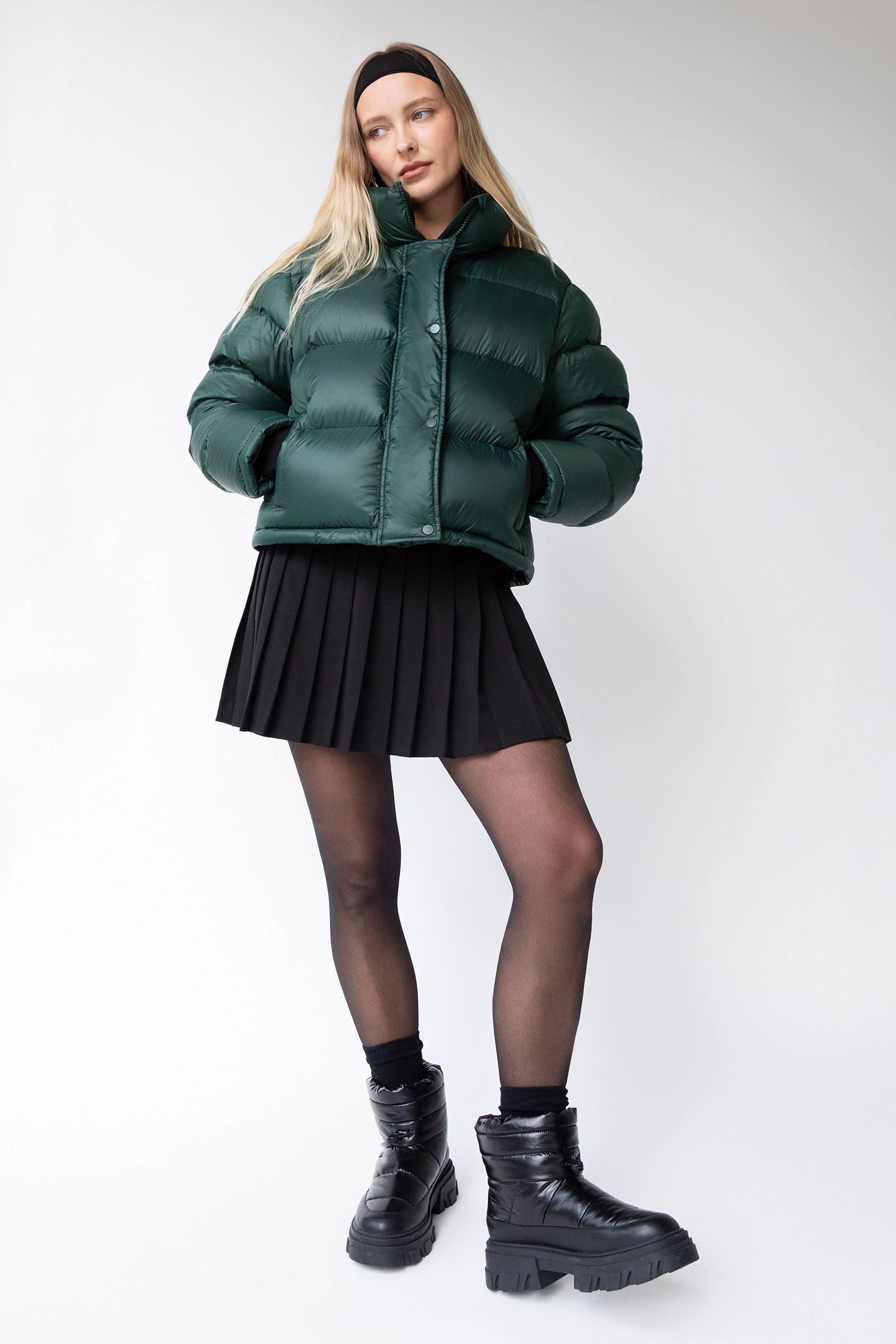 PLEATED SUITING MINI SKIRT by OAK + FORT