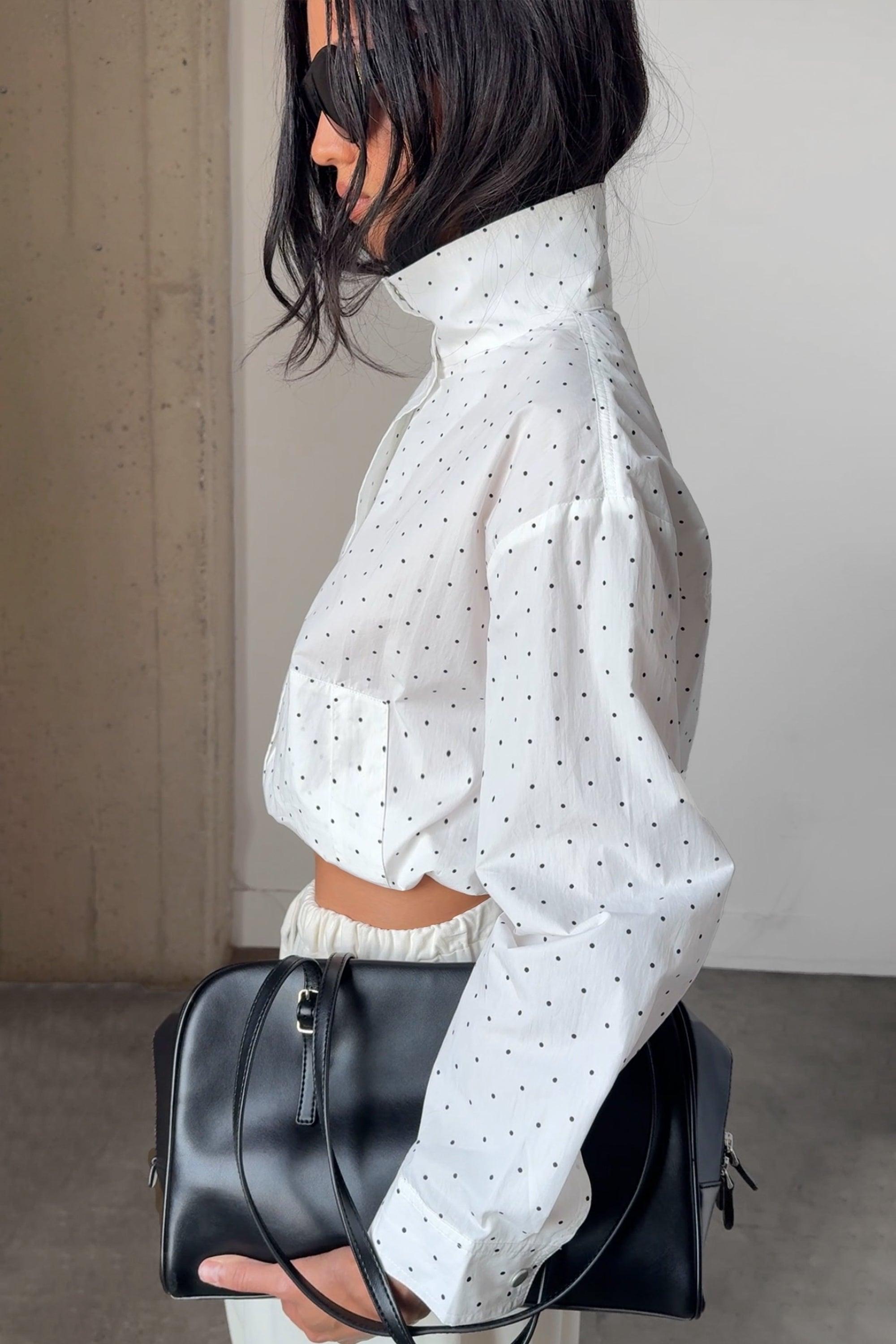 POLKA DOT FUNNEL NECK JACKET by OAK + FORT