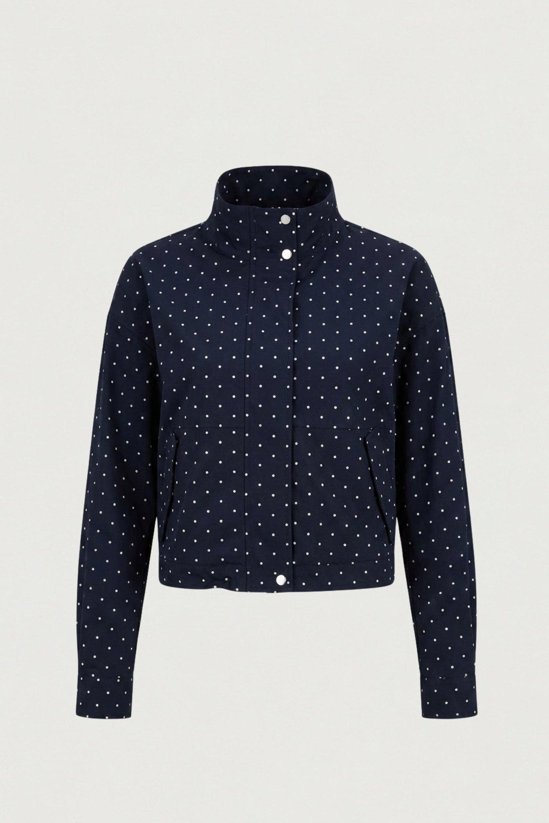 POLKA DOT FUNNEL NECK JACKET by OAK + FORT