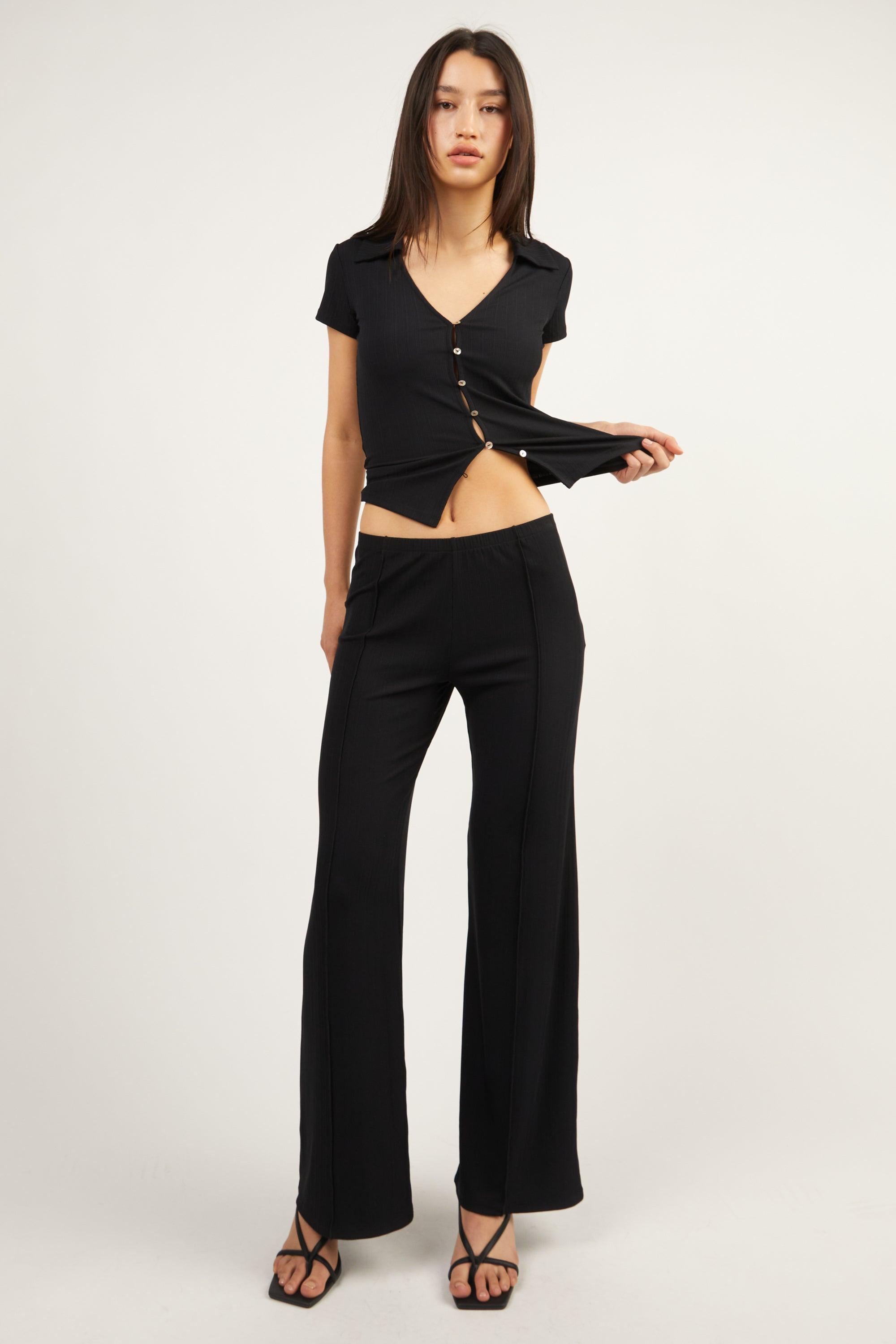 POLO KNIT BUTTON FRONT TOP by OAK + FORT