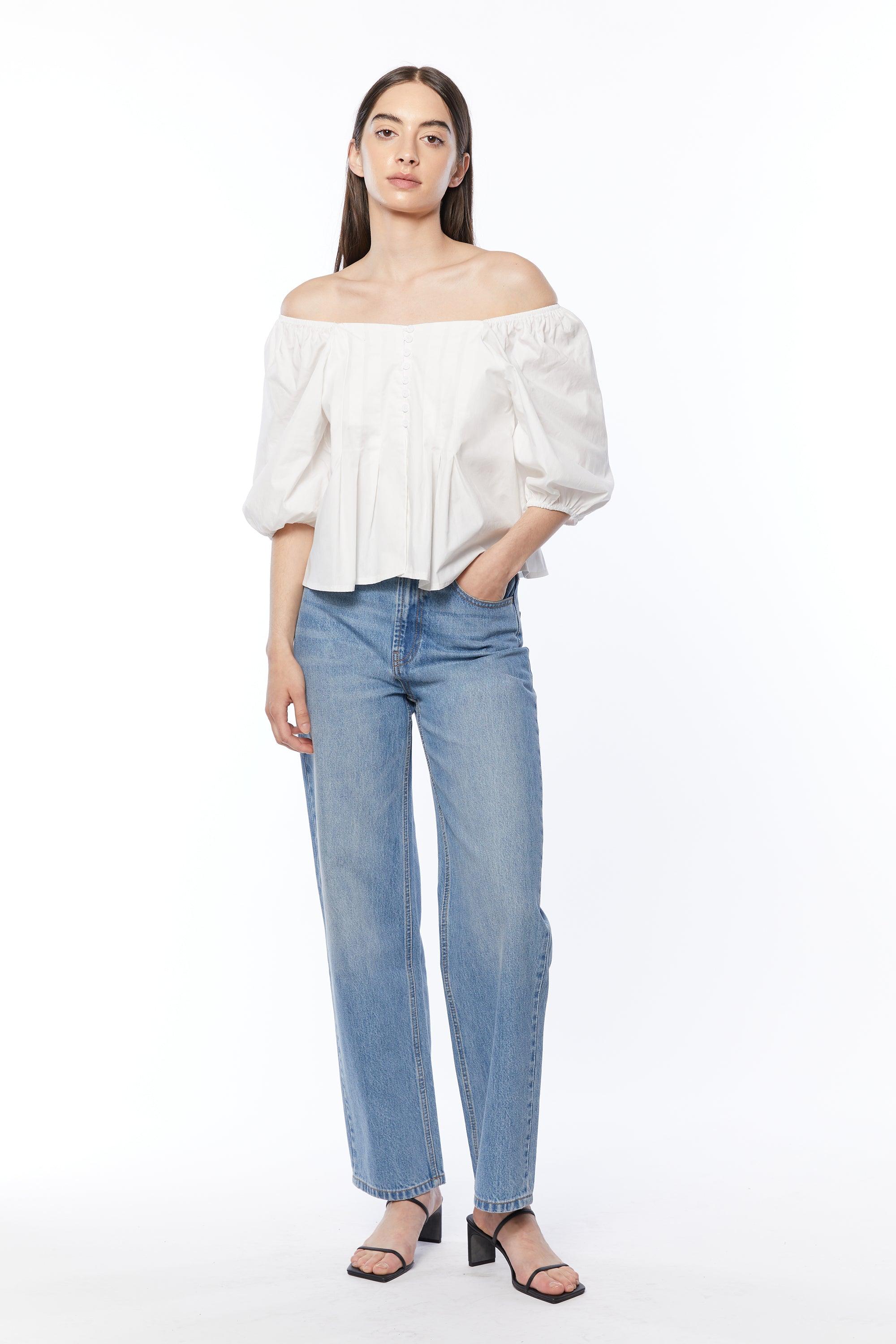 PUFF SLEEVE OFF THE SHOULDER TOP by OAK + FORT