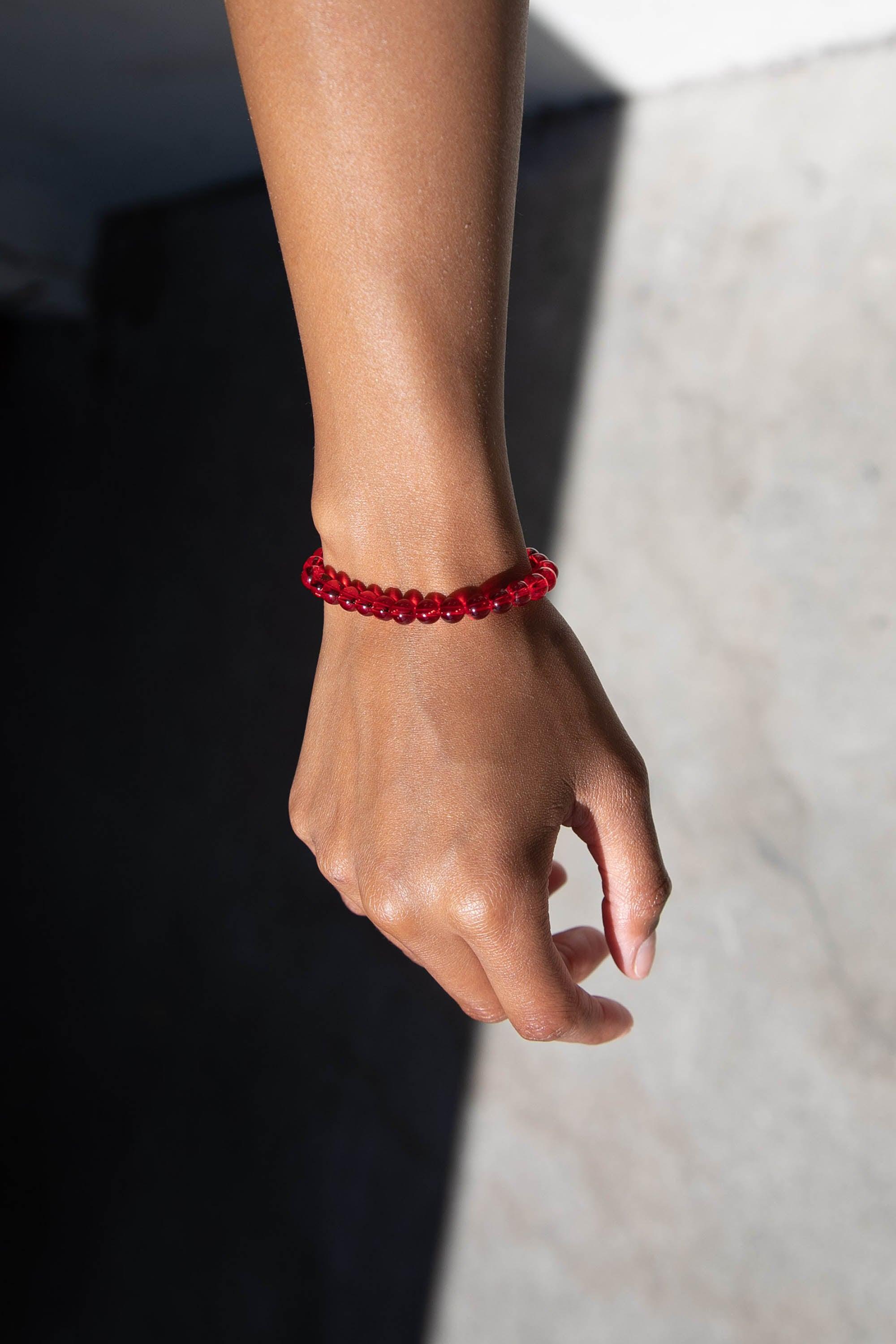 RED BEADED BRACELET by OAK + FORT