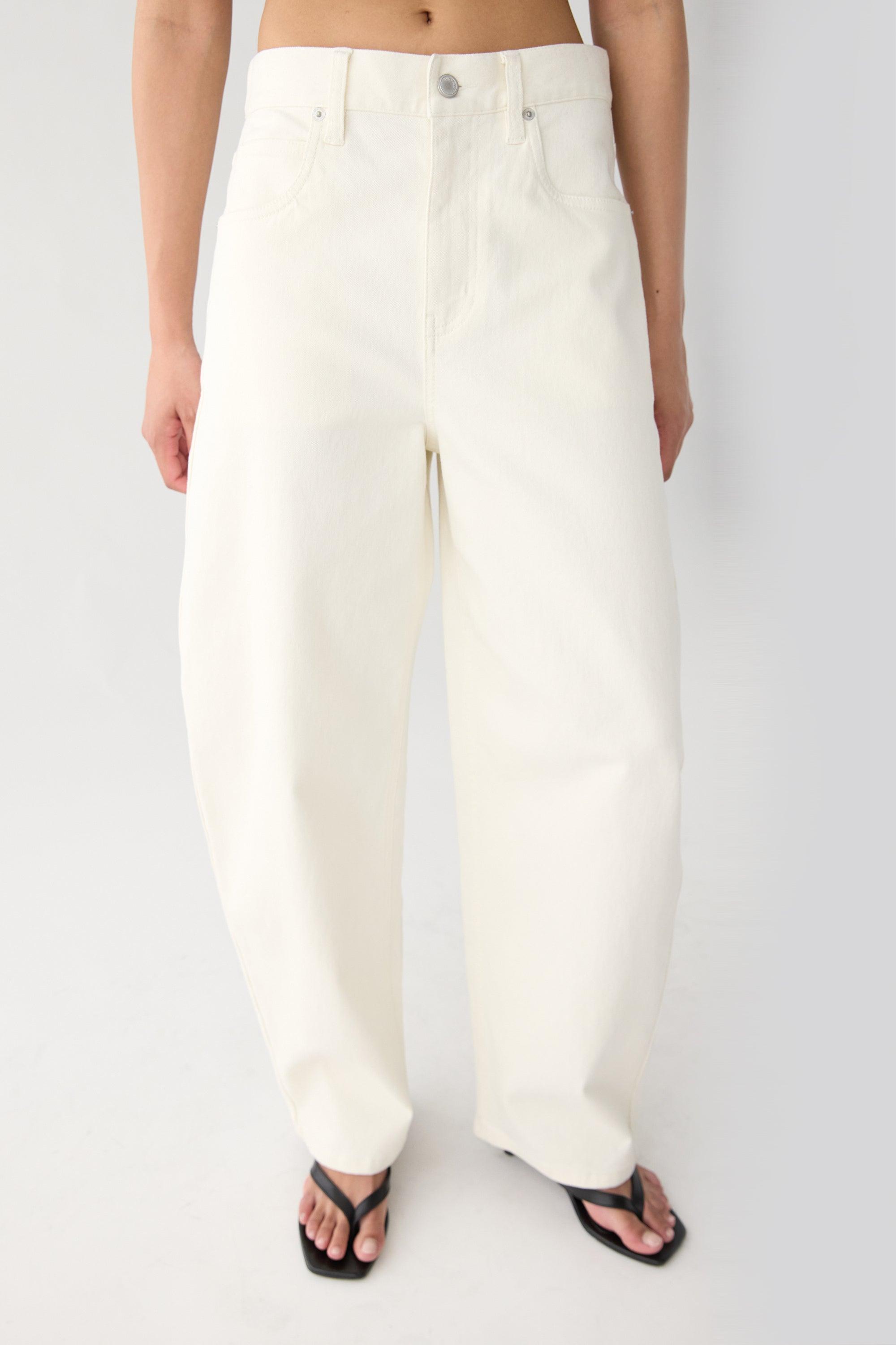 REGULAR LENGTH TWILL BARREL LEG PANT by OAK + FORT