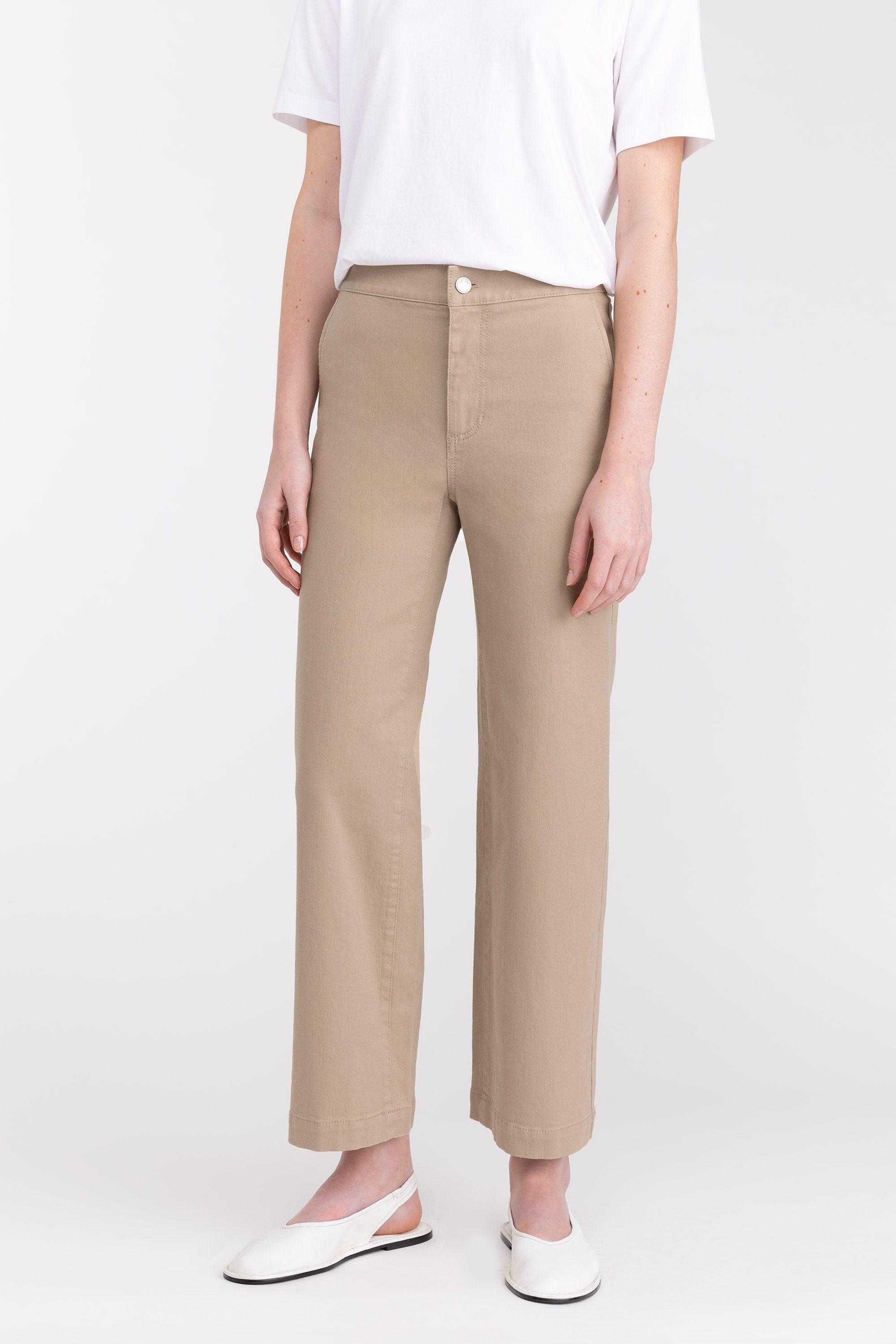 REGULAR LENGTH TWILL WIDE LEG PANT by OAK + FORT