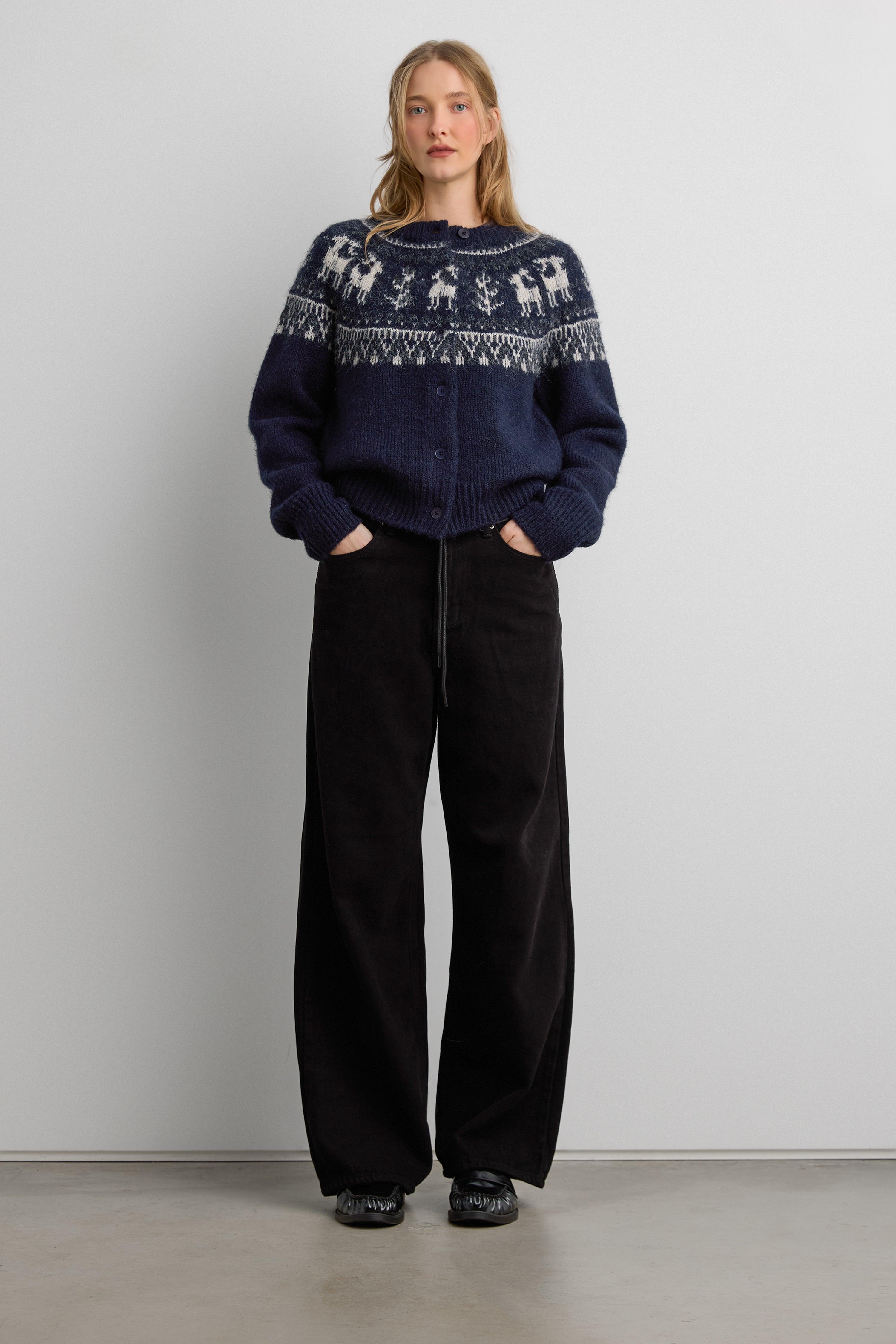 RELAXED BLACK DRAWSTRING JEAN by OAK + FORT