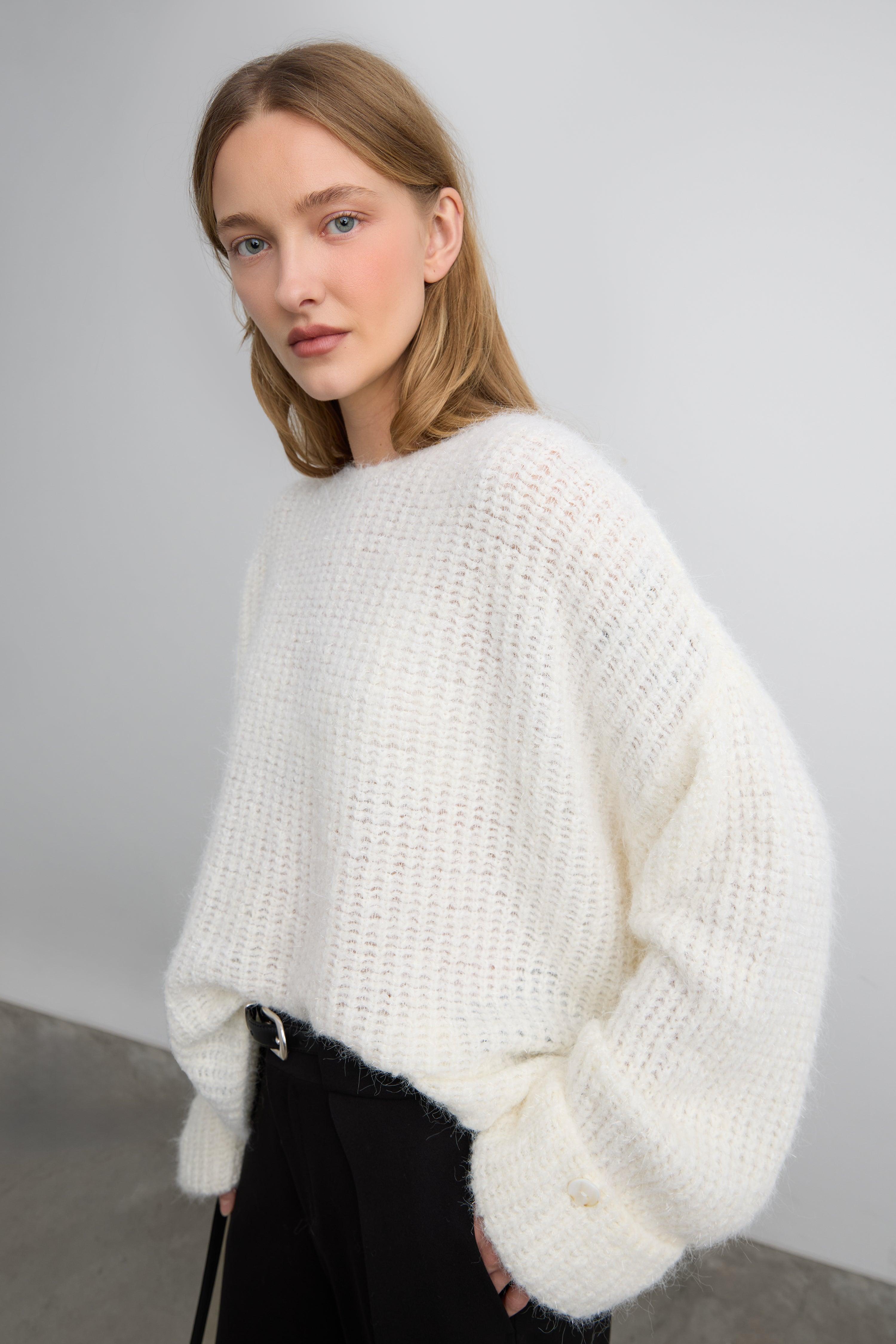 RELAXED FIT FUZZY SHIMMER SWEATER by OAK + FORT