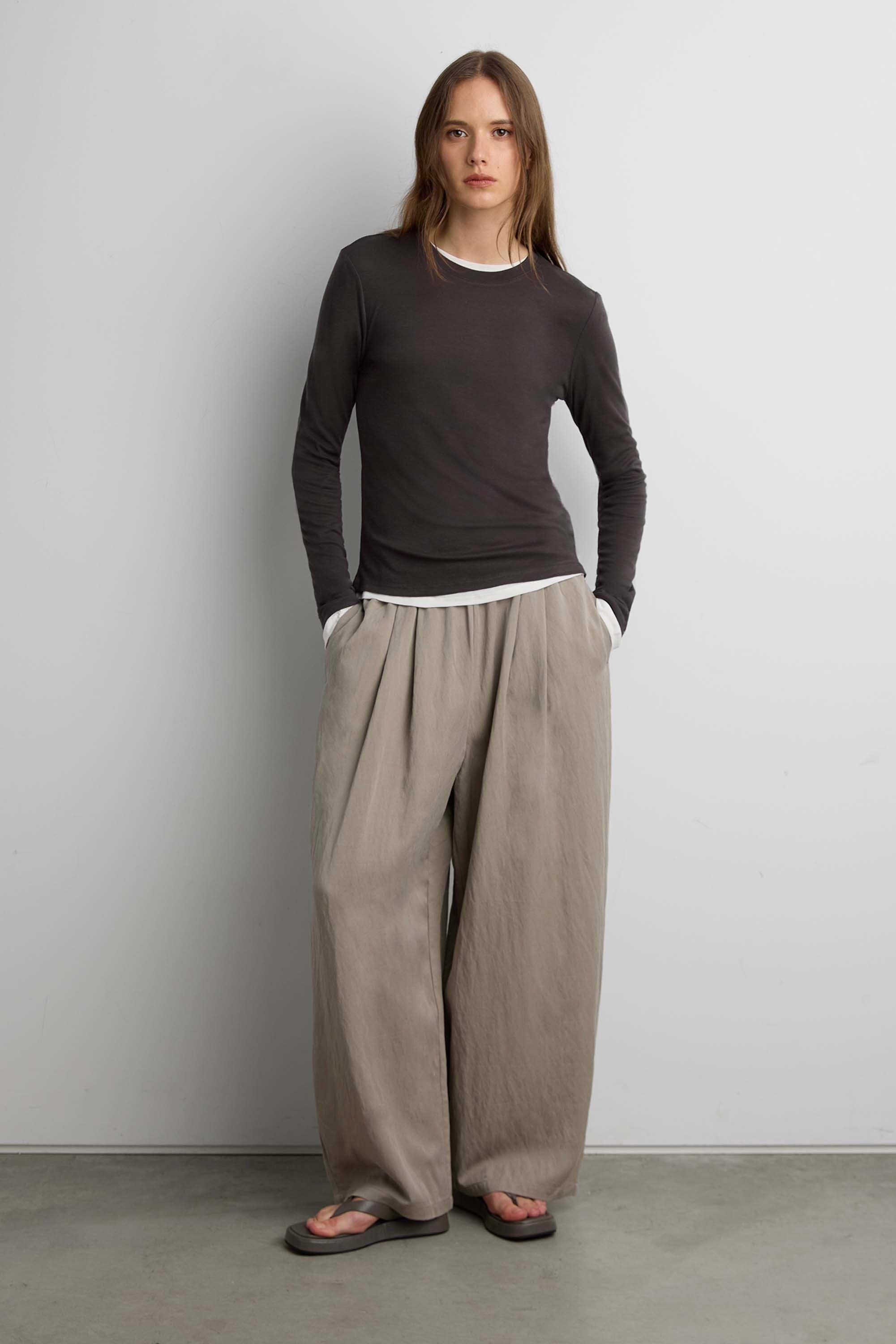 RELAXED WIDE LEG PULL-ON PANT by OAK + FORT