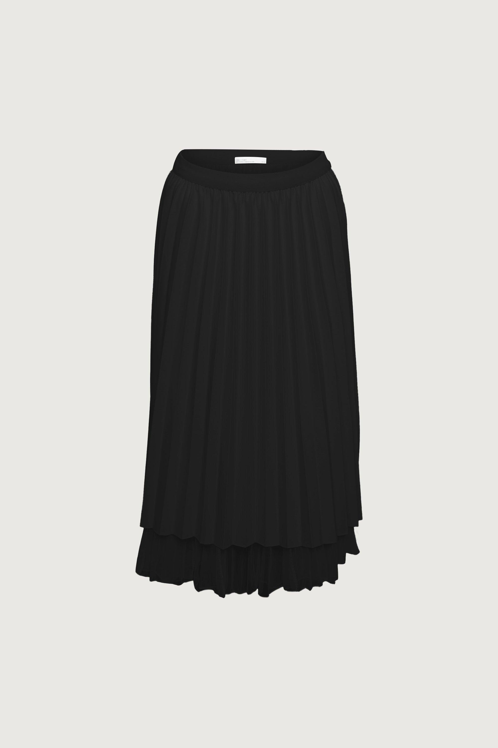 REVERSIBLE LAYERED PLEATED MIDI SKIRT by OAK + FORT
