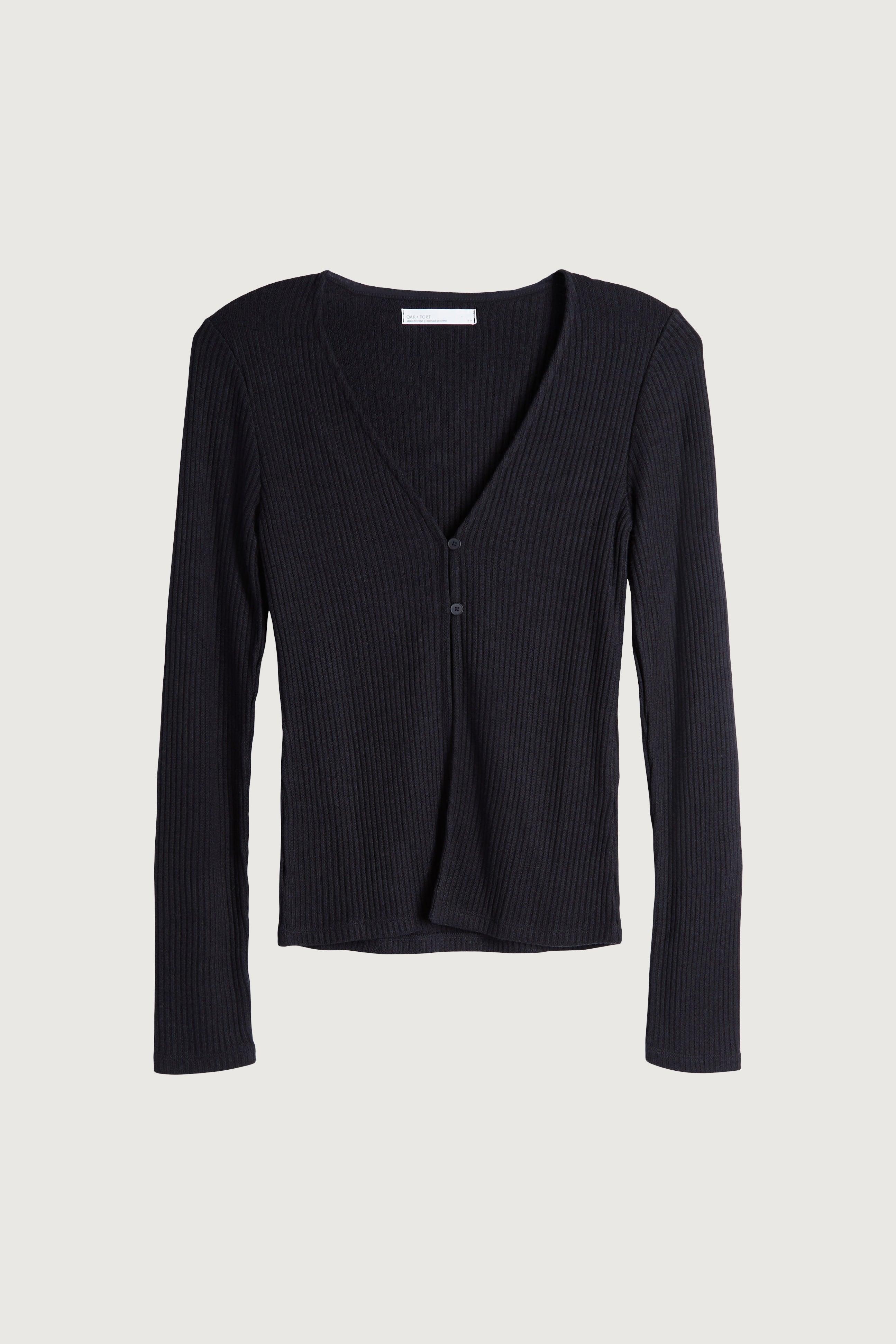 RIB-KNIT OPEN FRONT TOP by OAK + FORT
