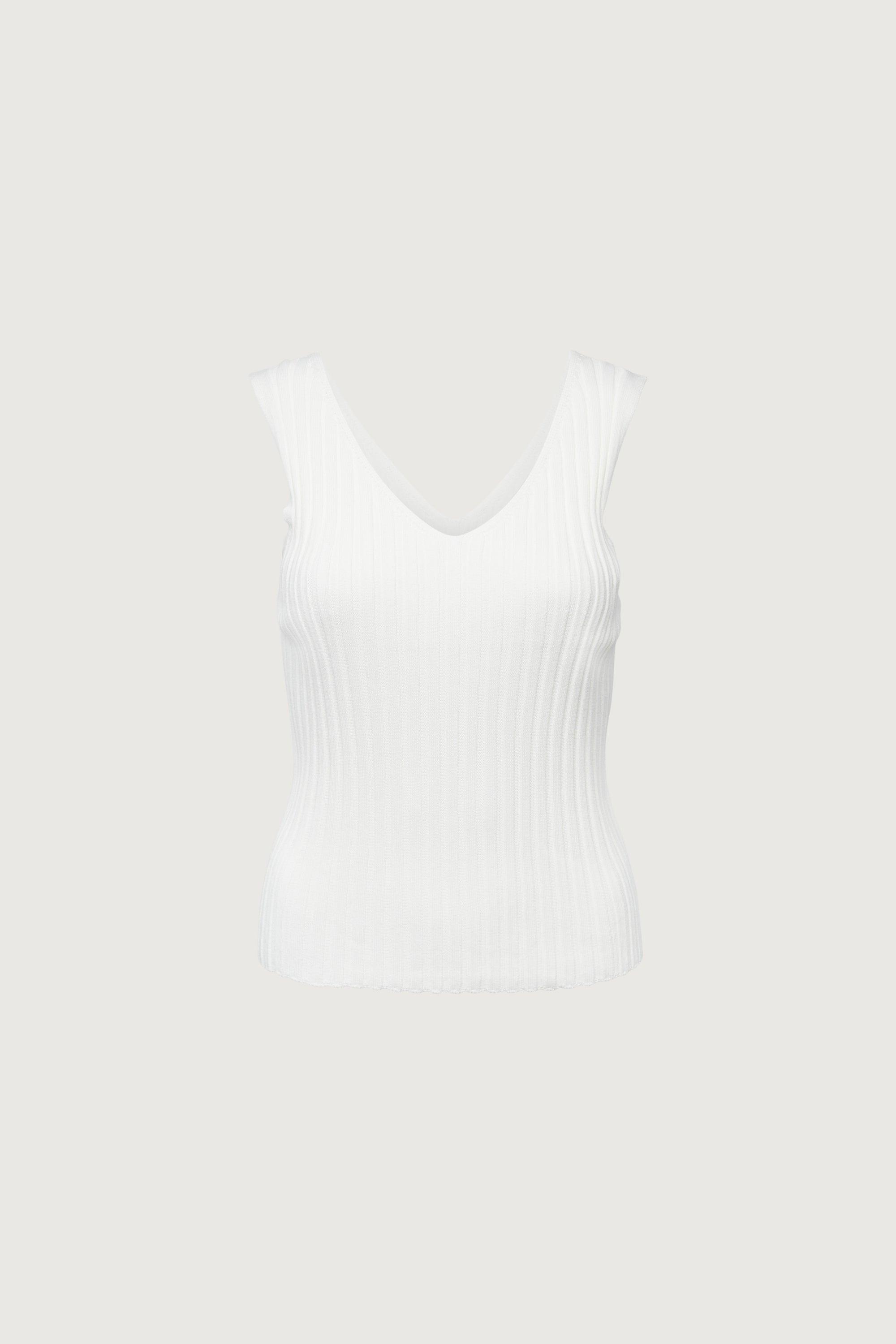 RIB-KNIT V-NECK TANK by OAK + FORT