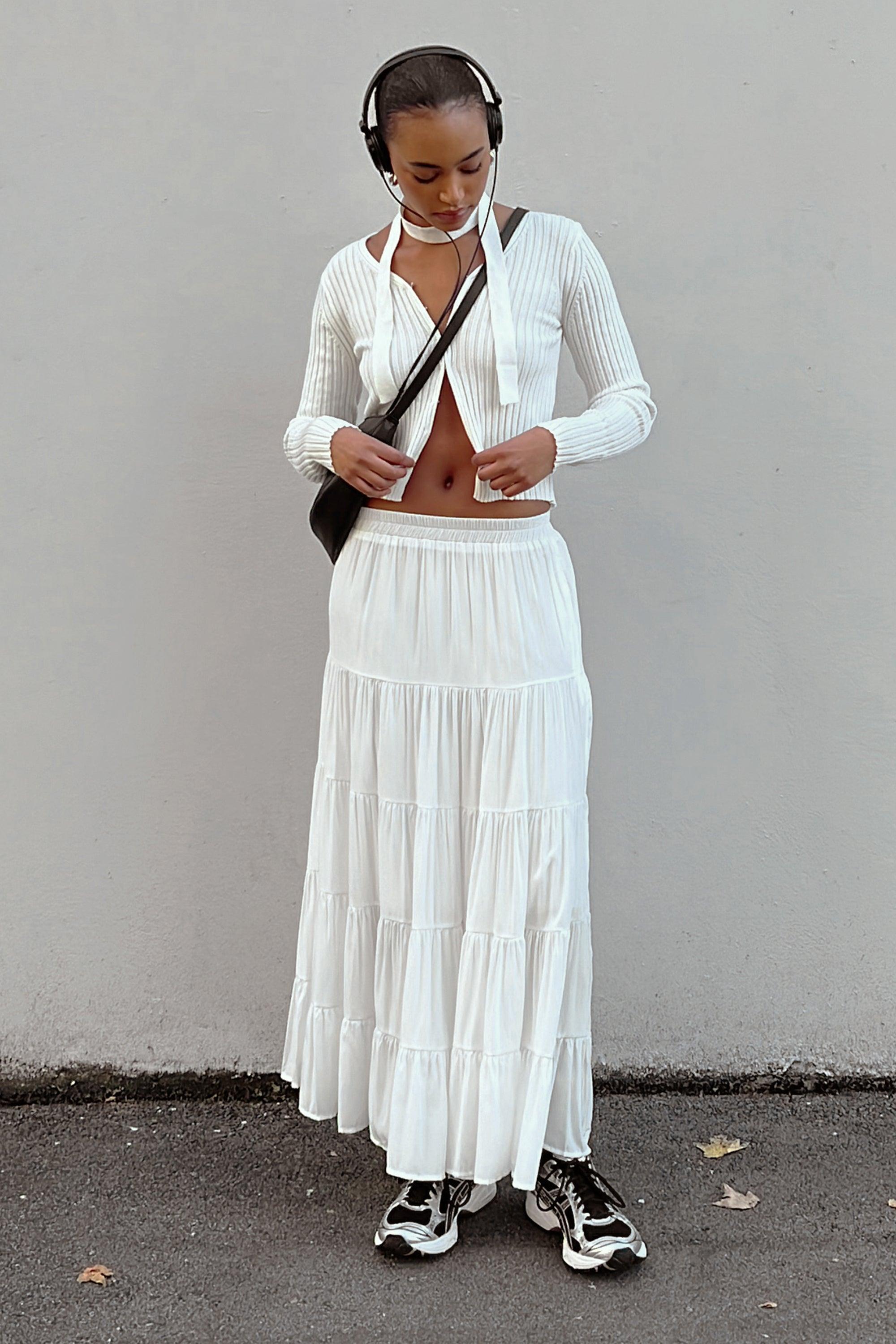 RIBBED CARDIGAN WITH TIE by OAK + FORT