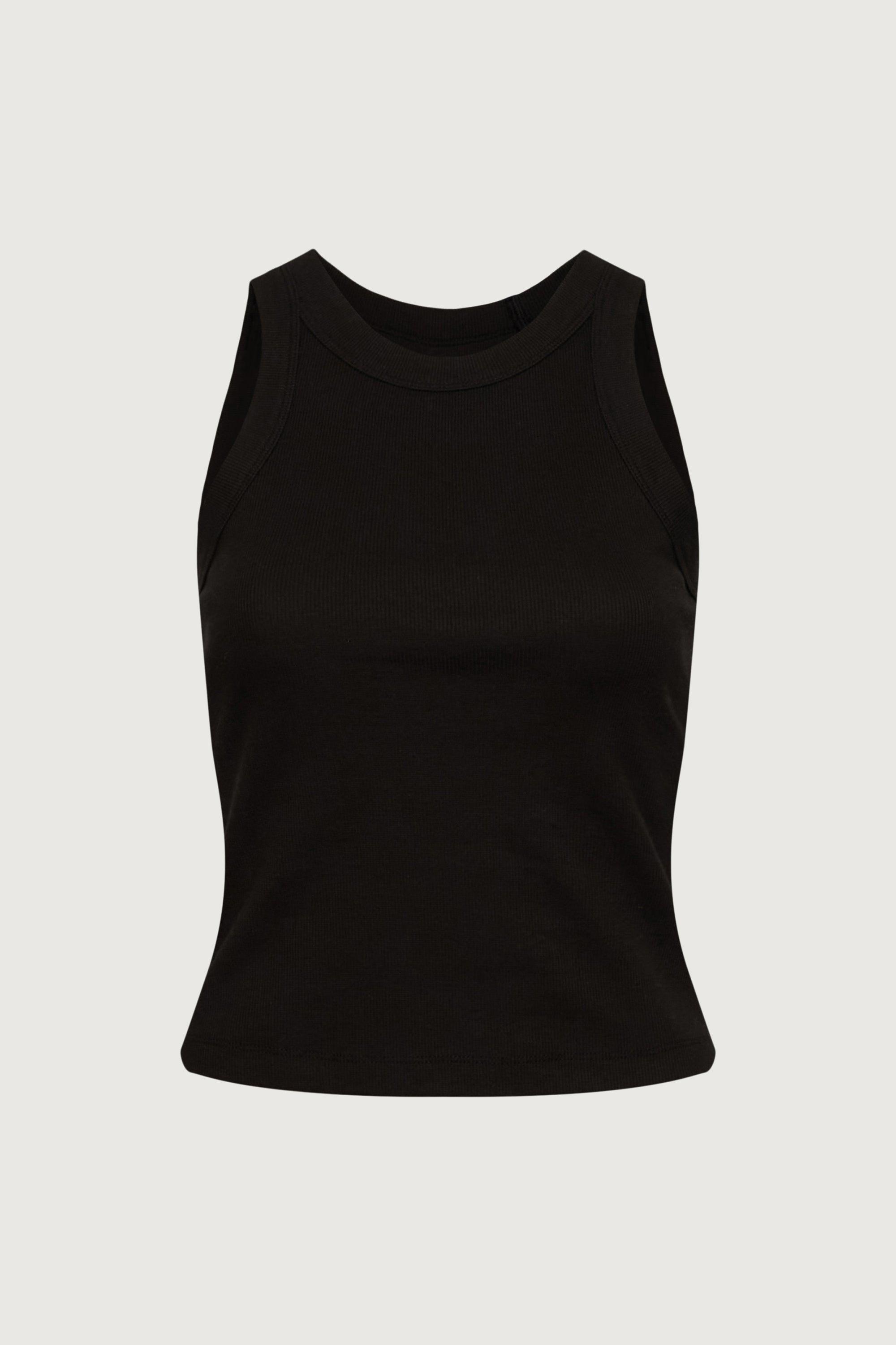RIBBED HIGH NECK TANK TOP by OAK + FORT