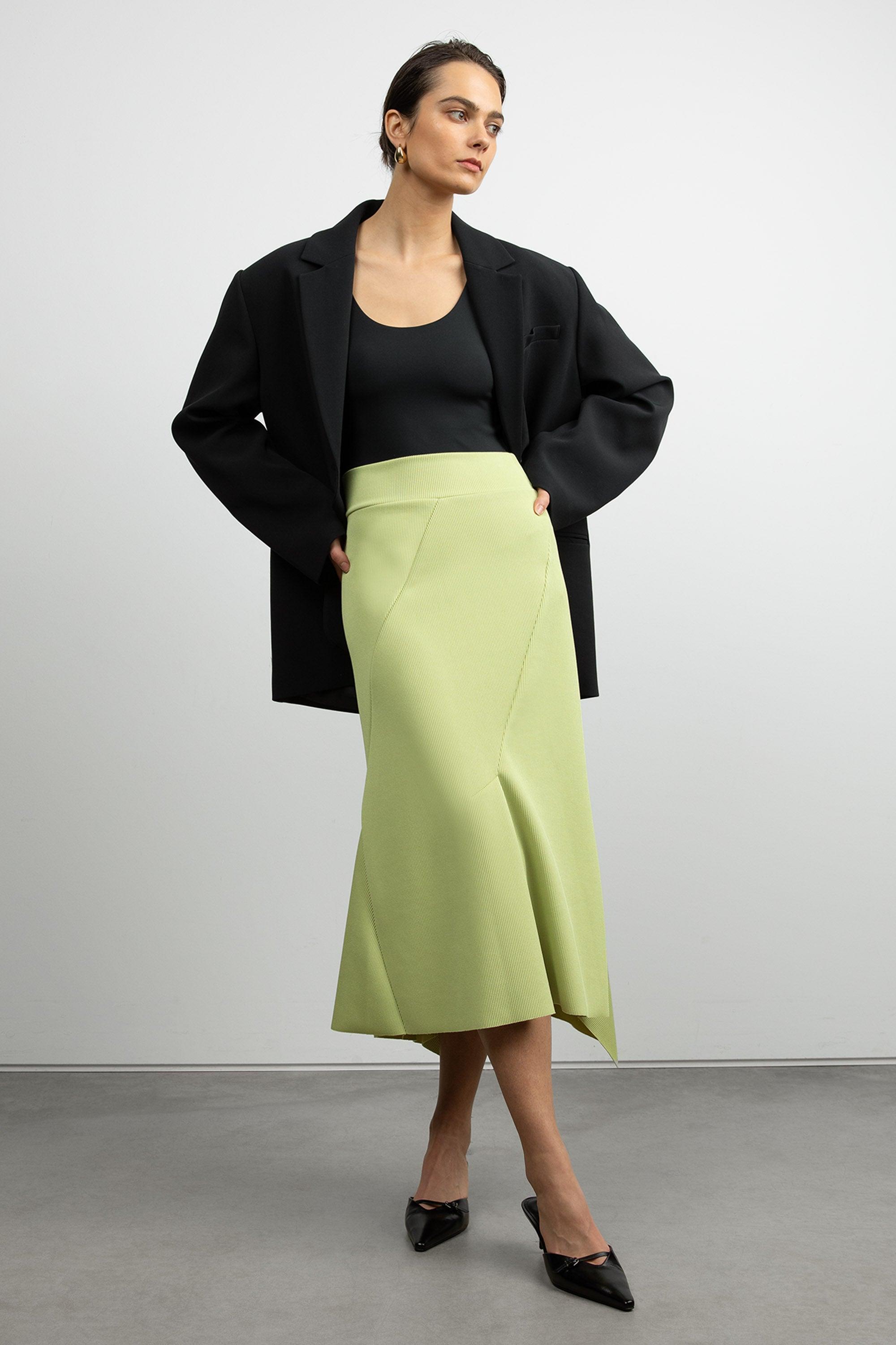 RIBBED MIDI SKIRT by OAK + FORT