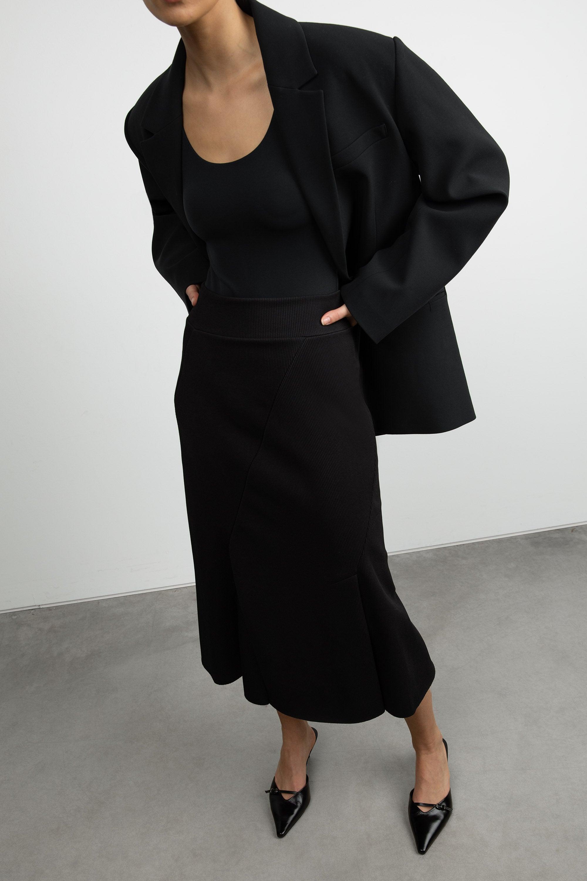RIBBED MIDI SKIRT by OAK + FORT