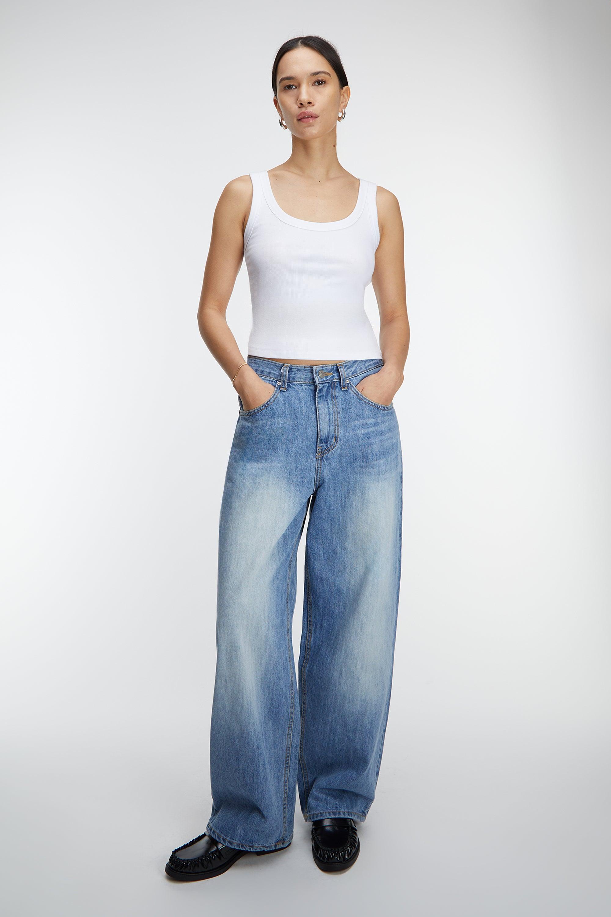 RIBBED MODAL SCOOP NECK TANK TOP by OAK + FORT
