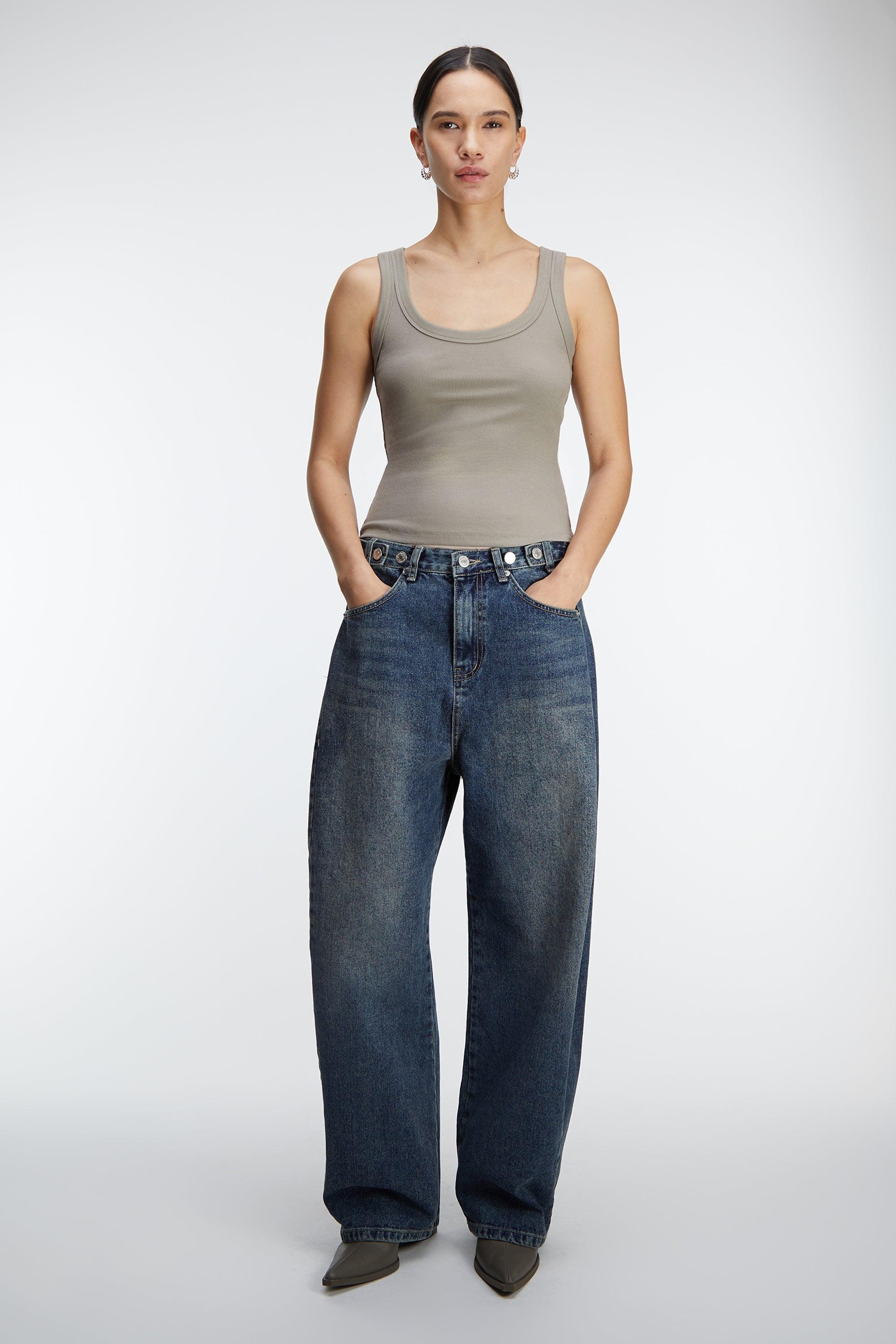 RIBBED MODAL SCOOP NECK TANK TOP by OAK + FORT