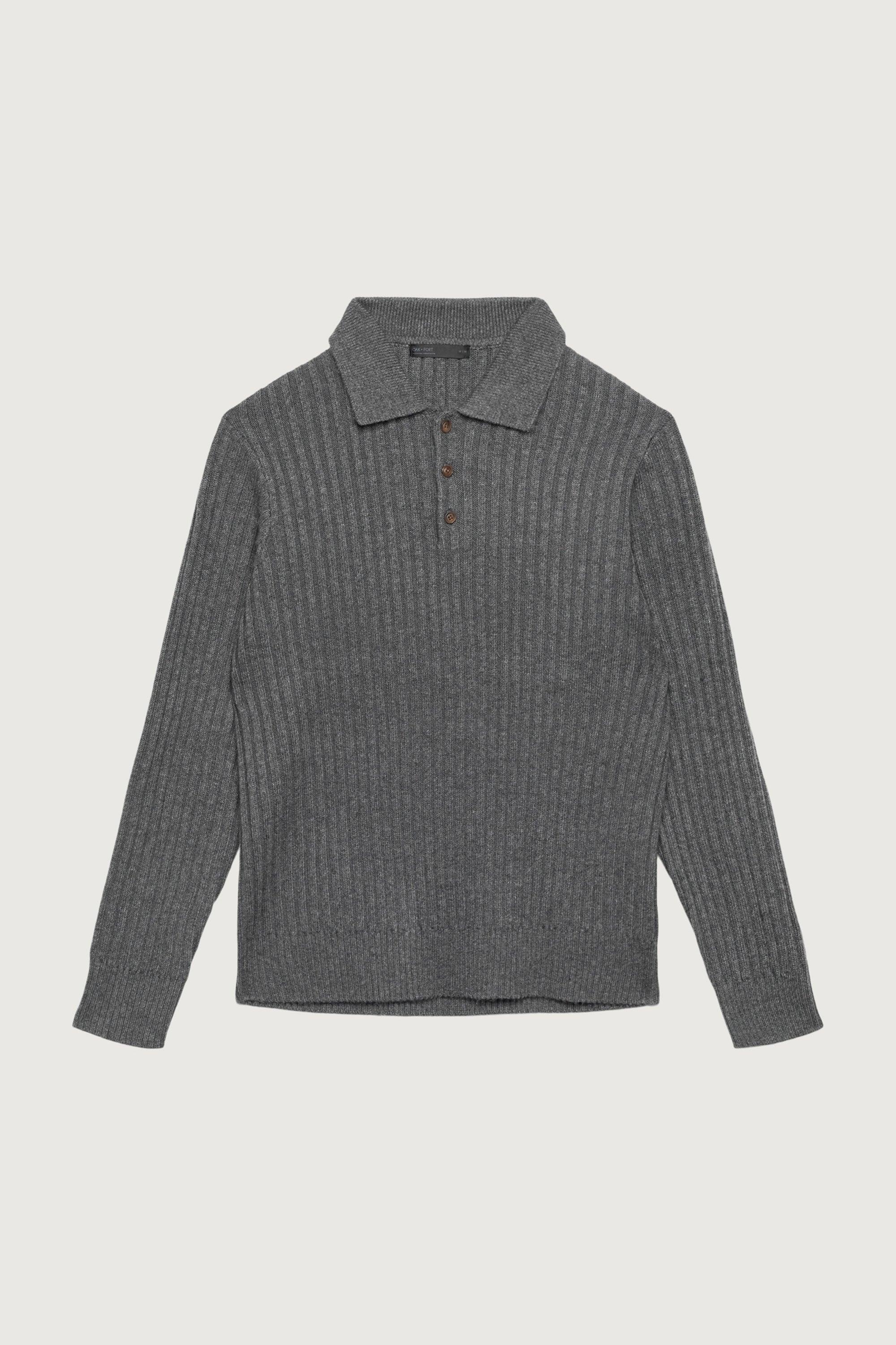 RIBBED POLO SWEATER by OAK + FORT