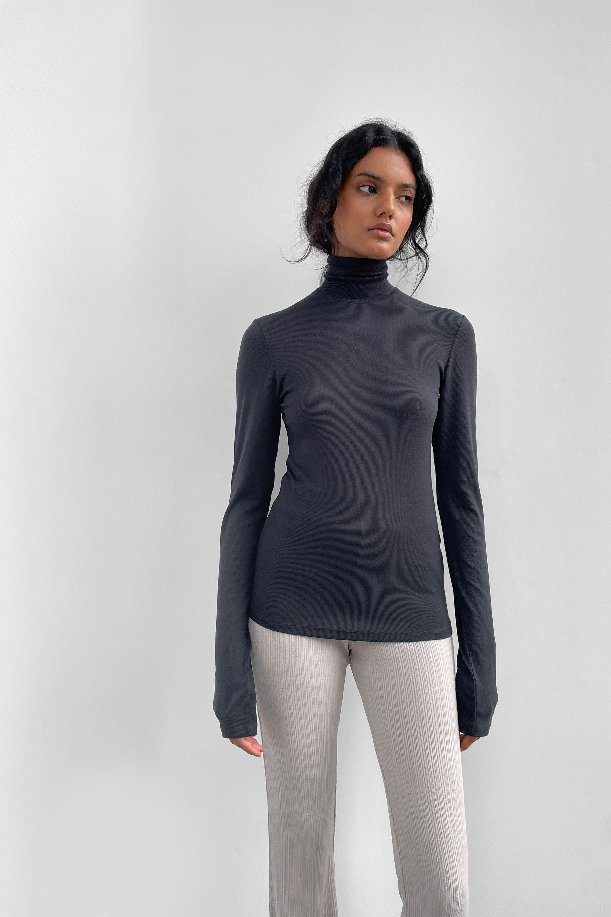 RIBBED TURTLENECK LONG SLEEVE by OAK + FORT