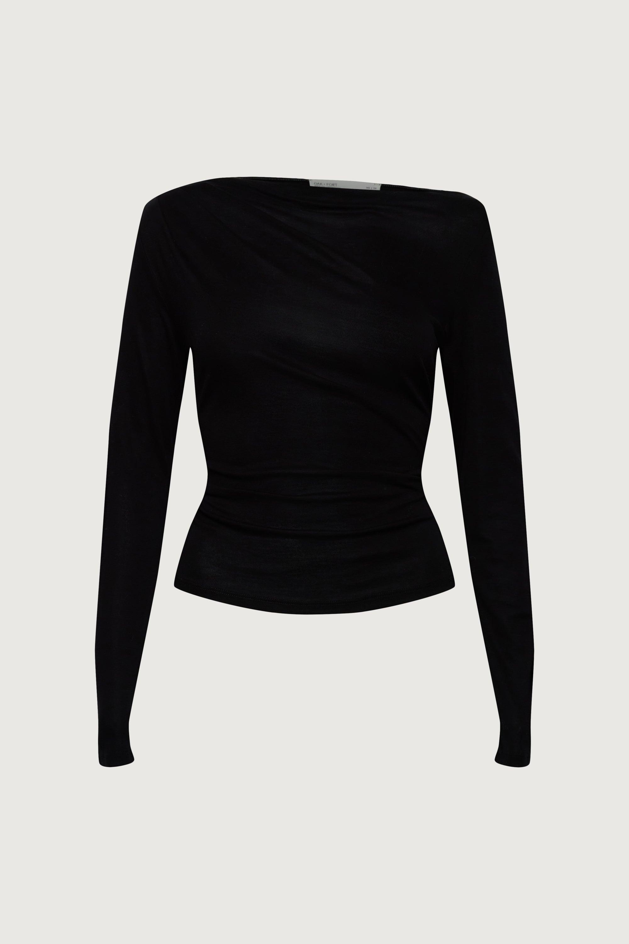 RUCHED LONG SLEEVE TOP by OAK + FORT