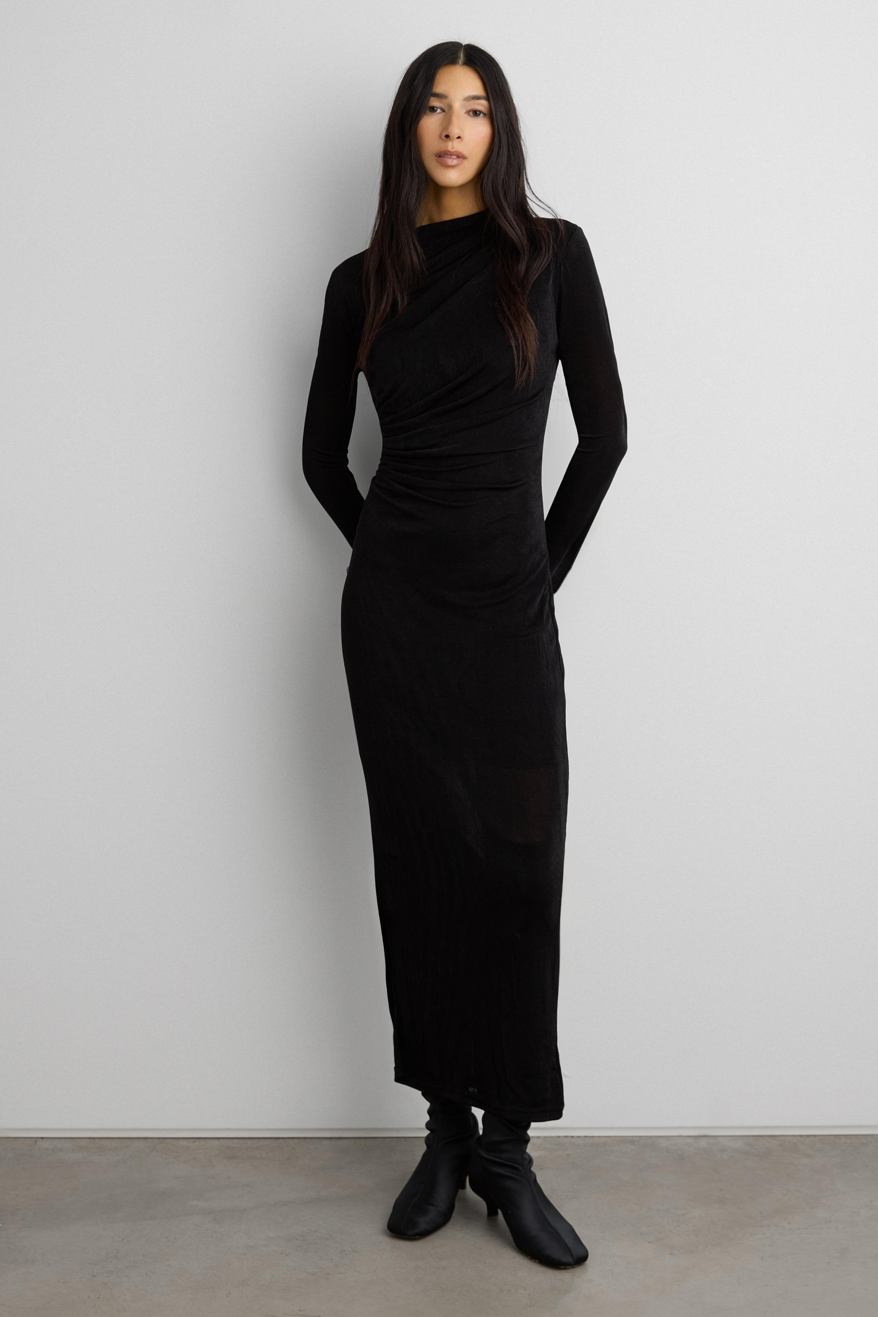 RUCHED WAIST MAXI JERSEY DRESS by OAK + FORT
