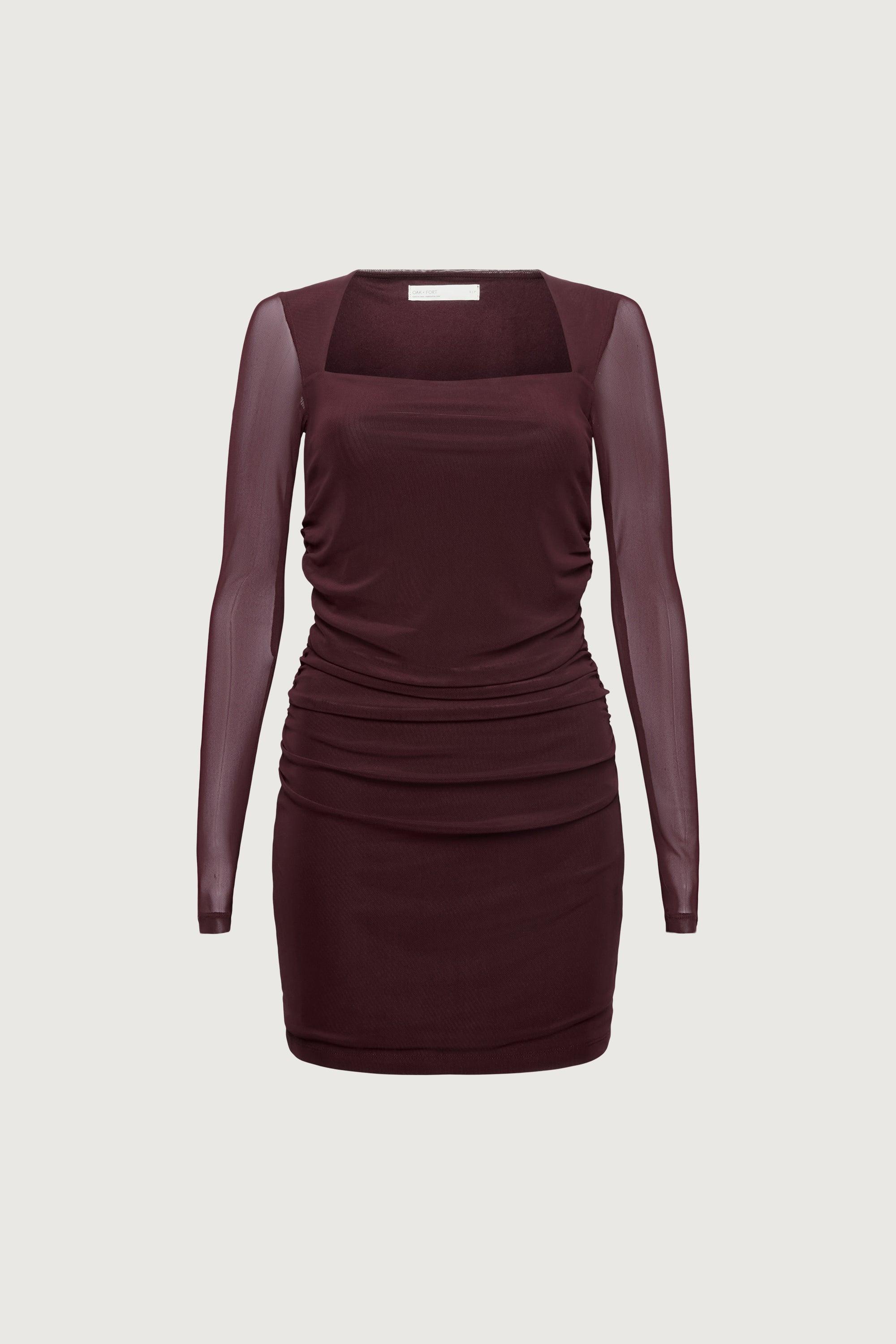 RUCHED WAIST SQUARE NECK MINI DRESS by OAK + FORT