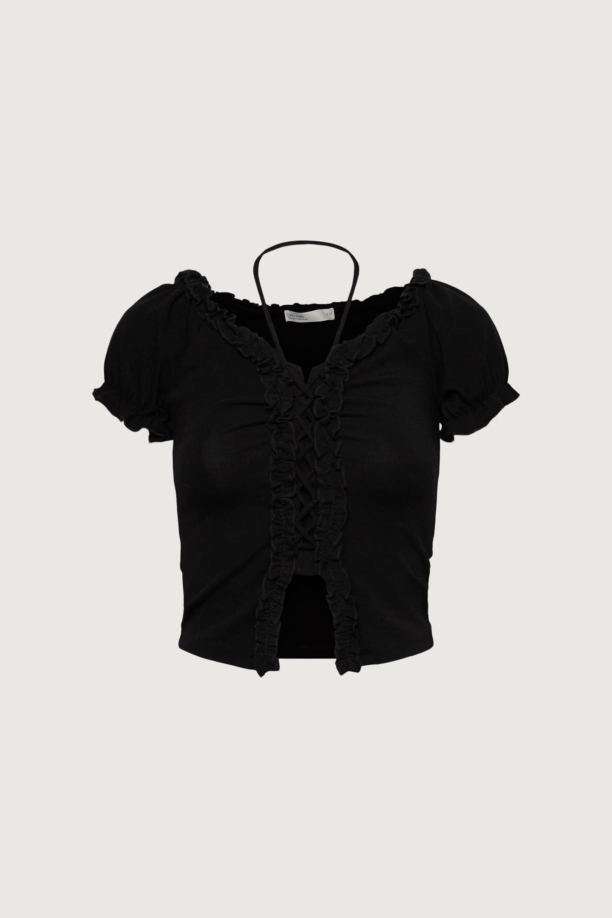 RUFFLE HALTER TOP by OAK + FORT