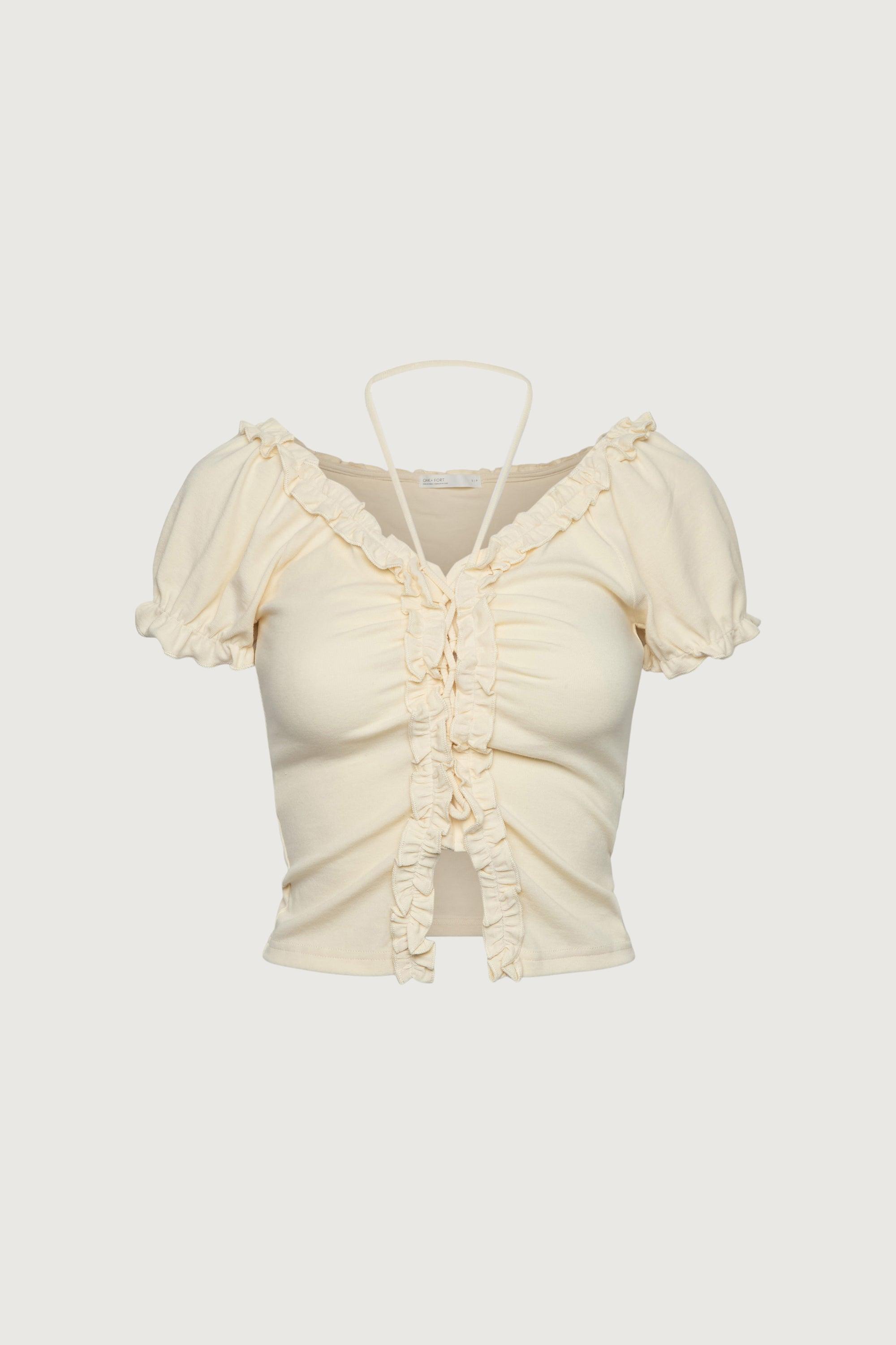 RUFFLE HALTER TOP by OAK + FORT