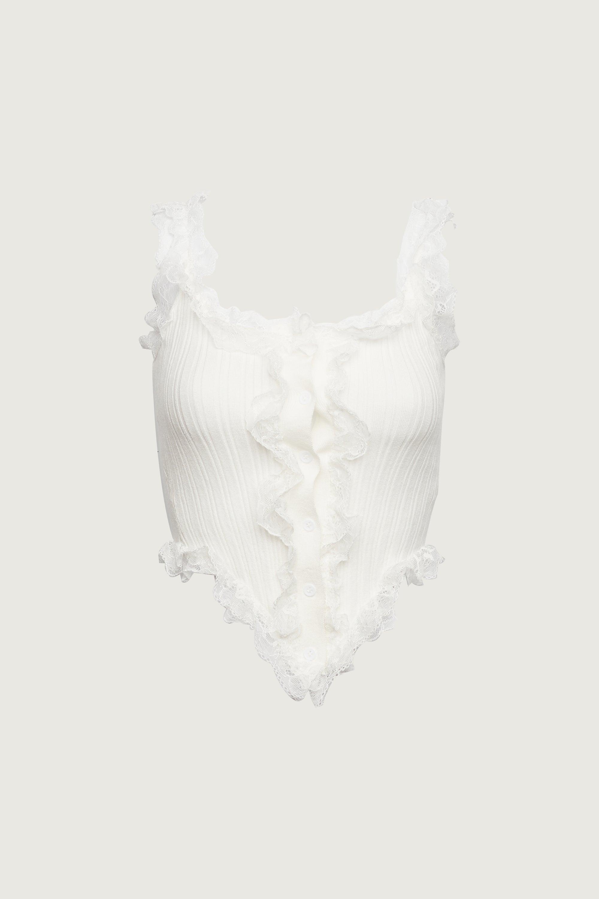 RUFFLED LACE TANK TOP by OAK + FORT