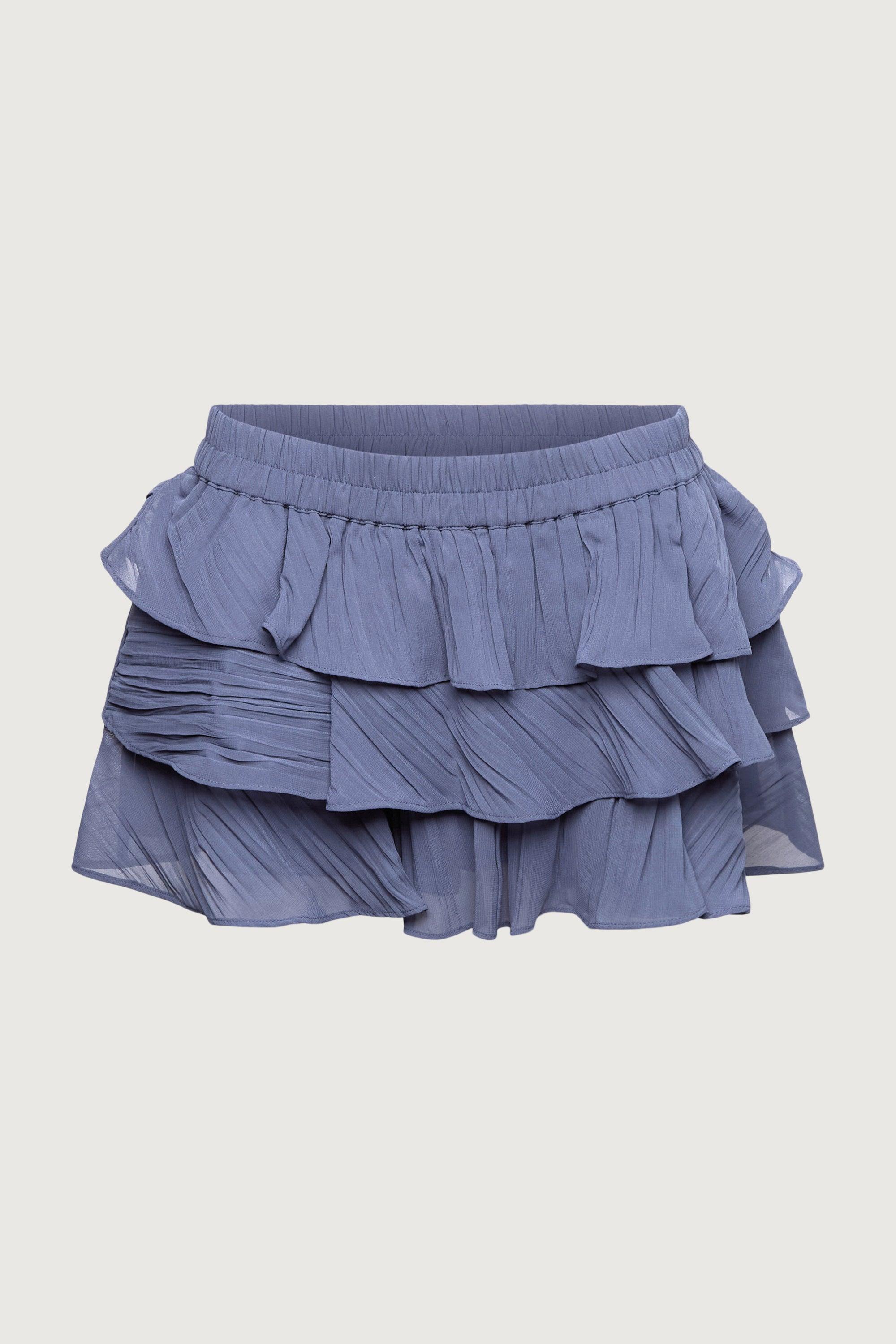 RUFFLED TIERED CHIFFON MINI SKORT by OAK + FORT RUFFLED TIERED CHIFFON MINI SKORT by OAK + FORT