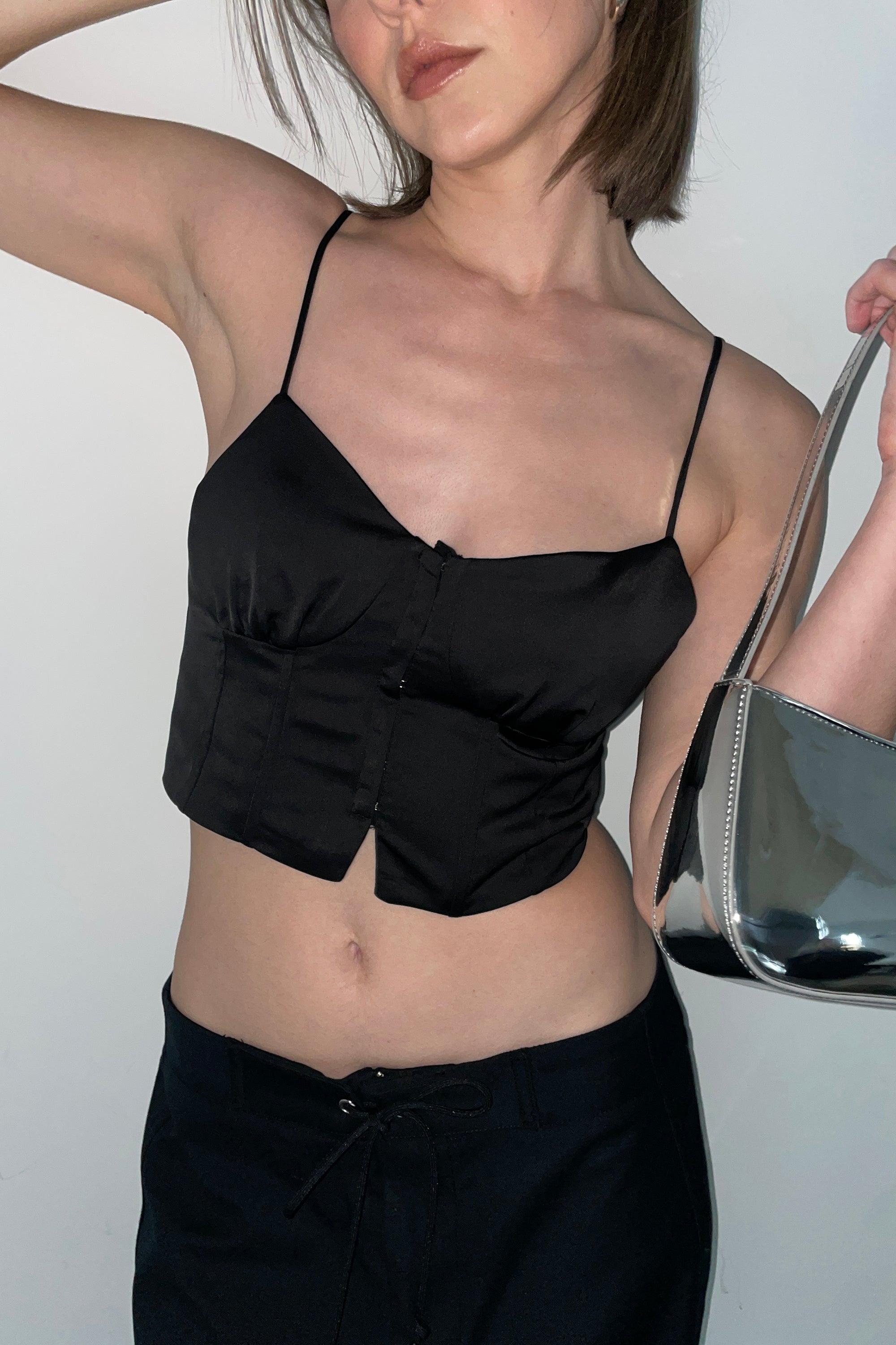 SATIN BUSTIER TOP by OAK + FORT