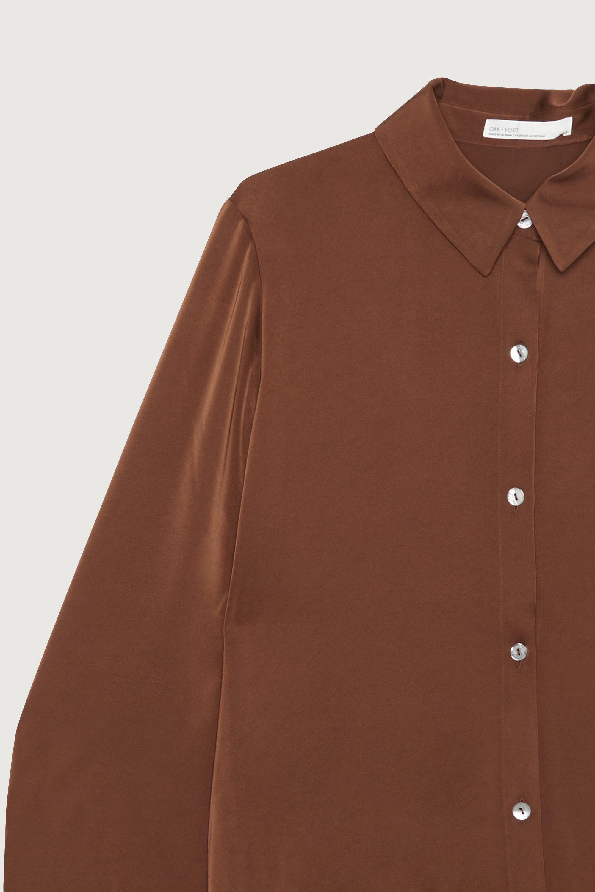 SATIN BUTTON-UP BLOUSE by OAK + FORT
