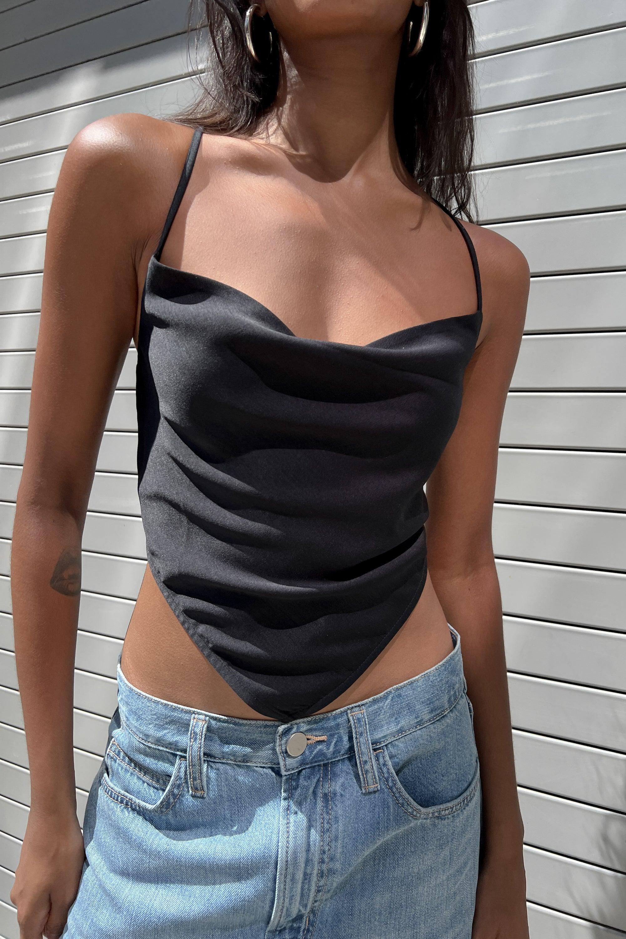 SATIN HANDKERCHIEF TOP by OAK + FORT
