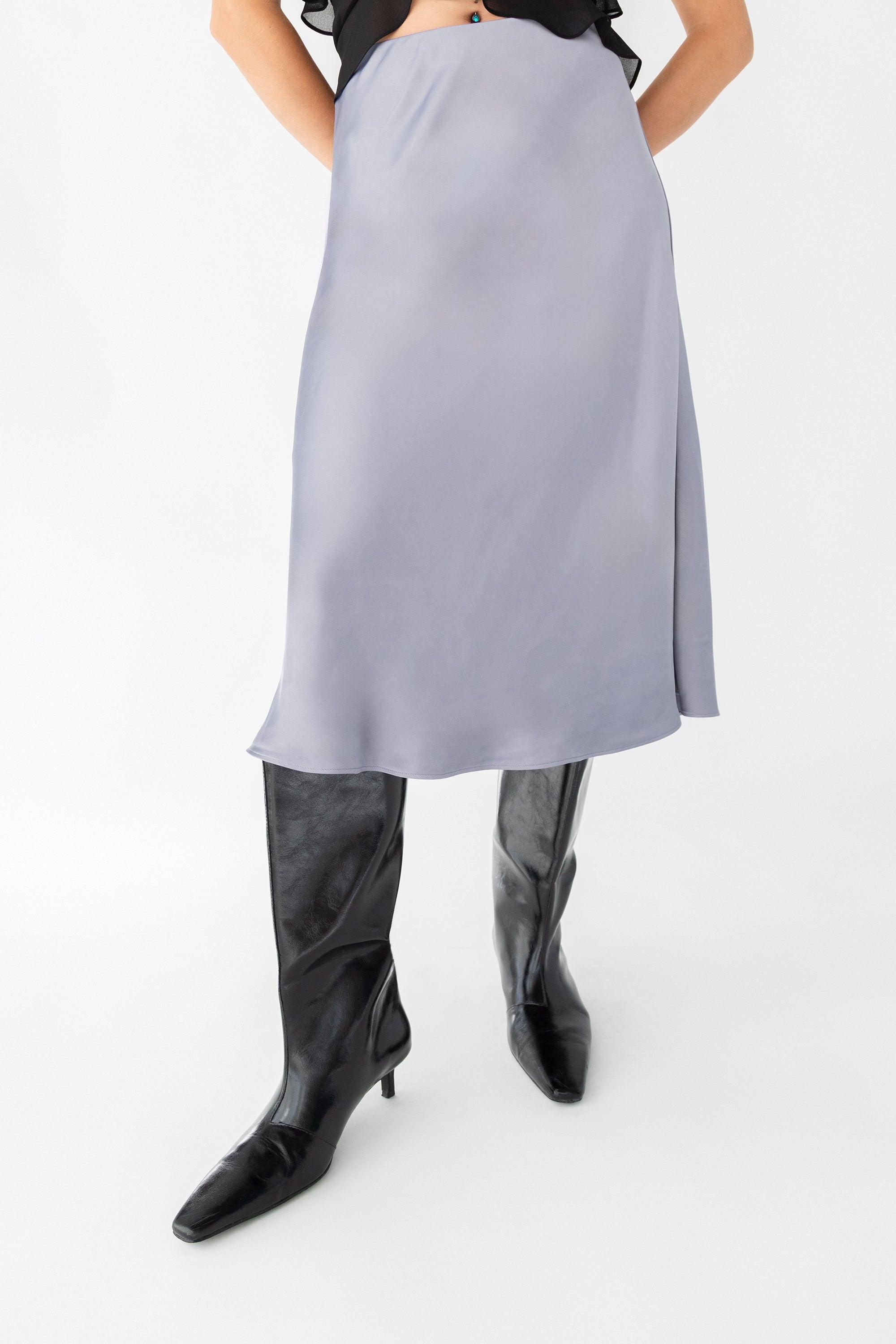 SATIN MIDI SLIP SKIRT by OAK + FORT