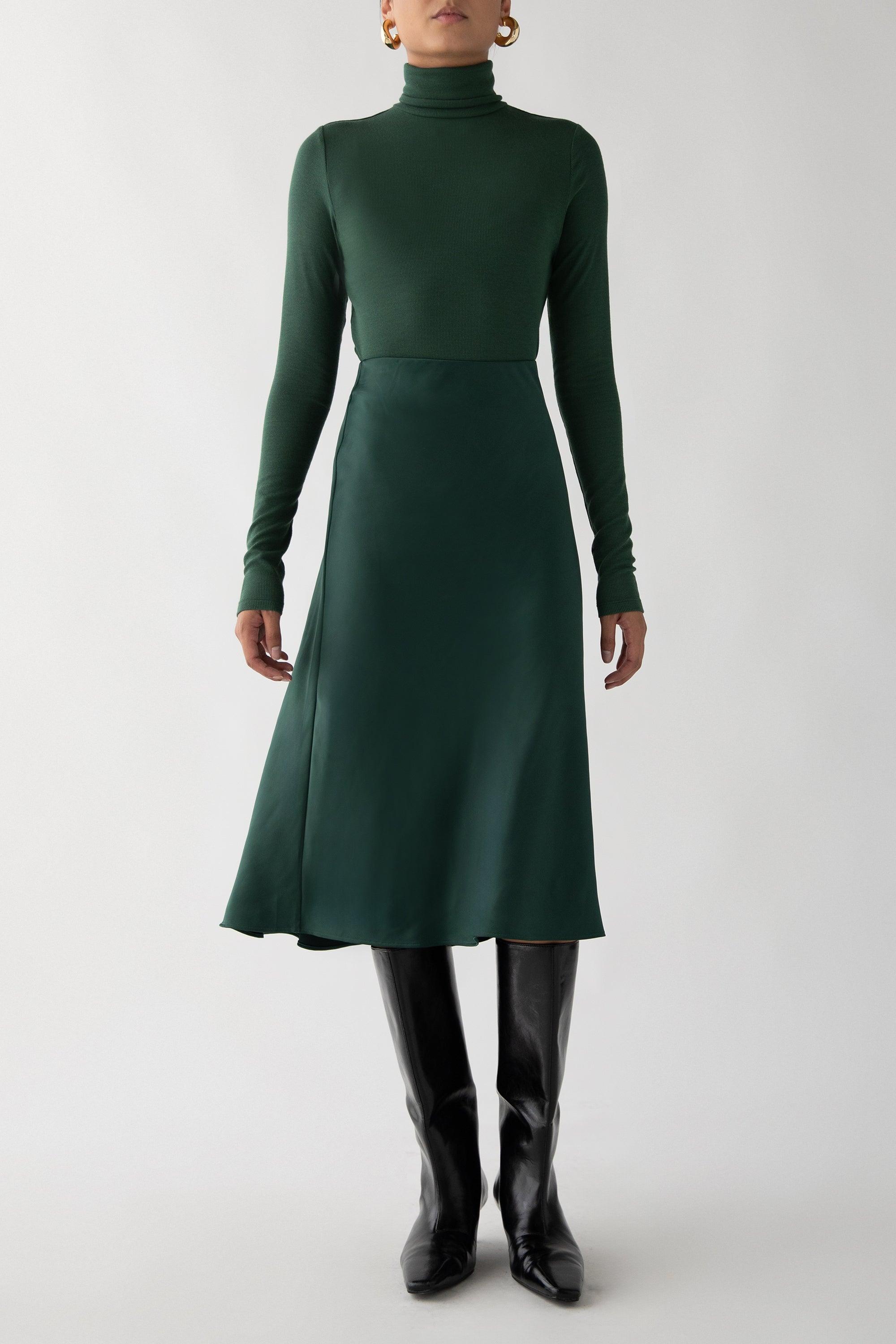 SATIN MIDI SLIP SKIRT by OAK + FORT