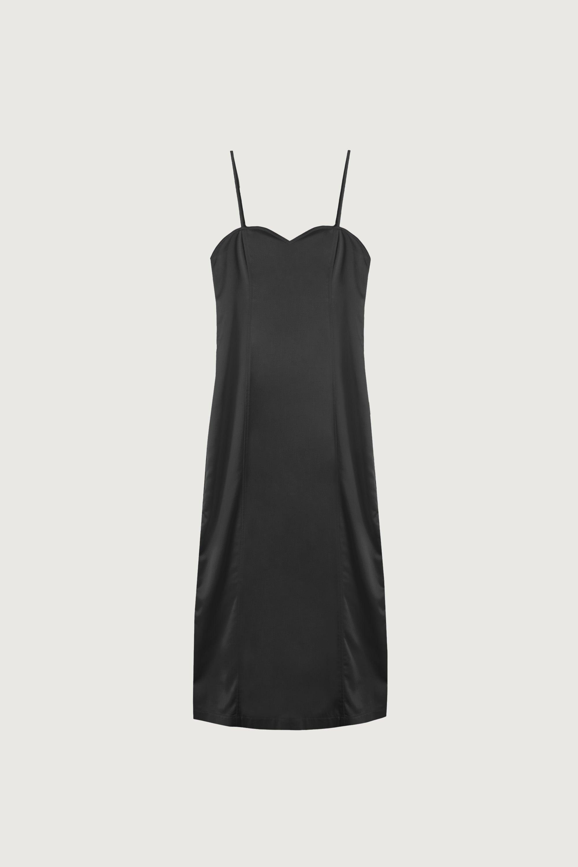 SATIN SWEETHEART MIDI DRESS by OAK + FORT