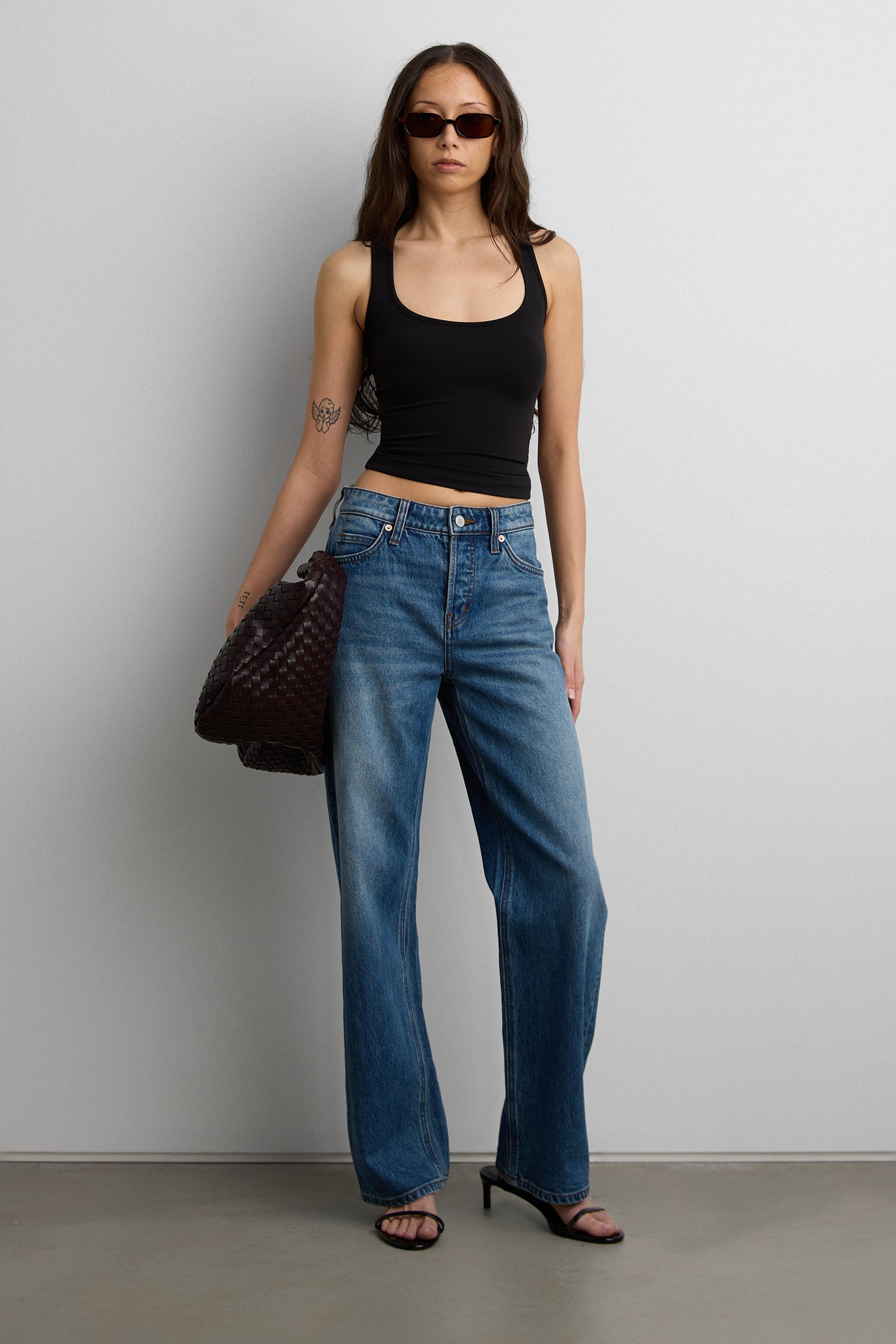 SCOOP NECK CROPPED TANK TOP by OAK + FORT