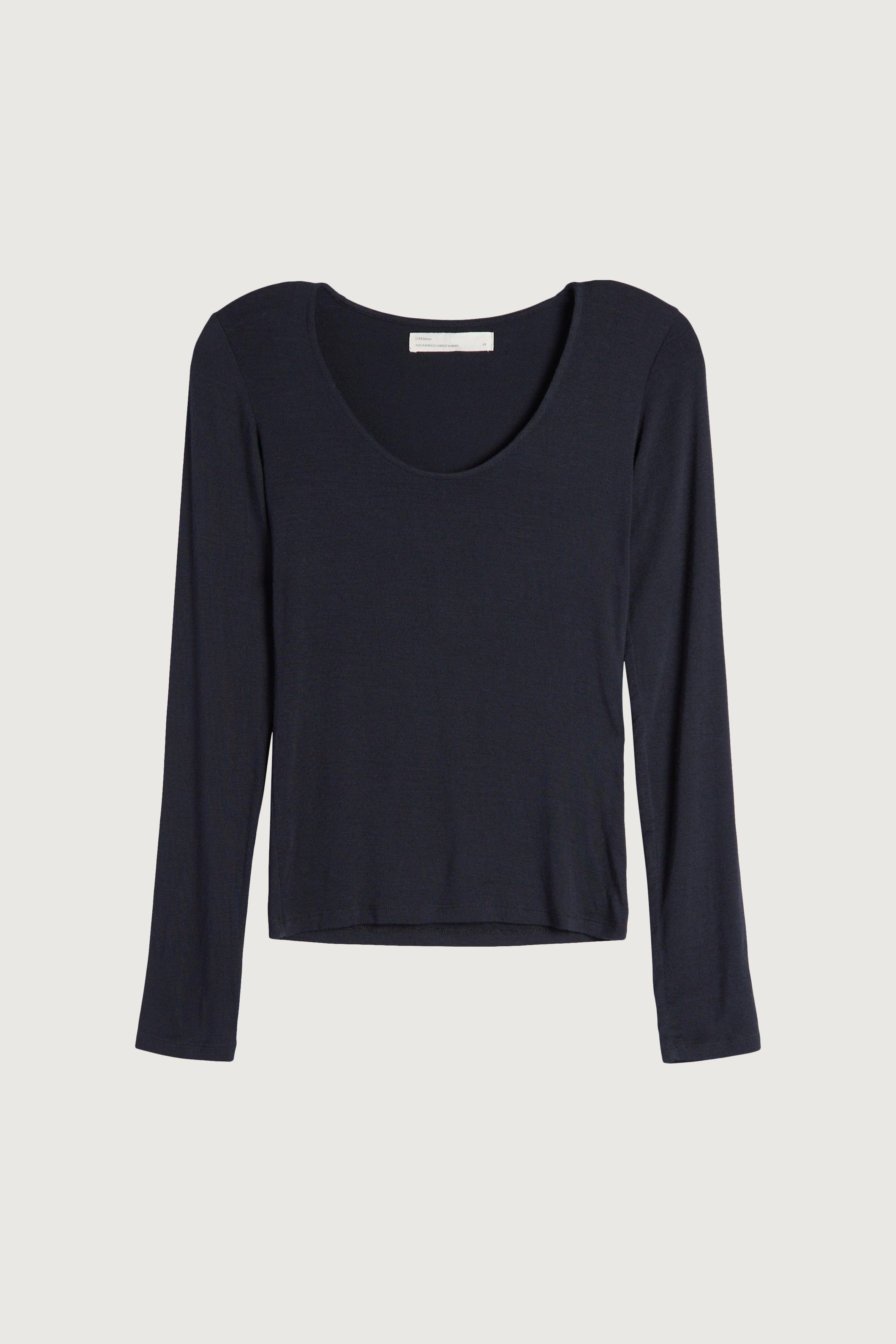 SCOOP NECK LONG SLEEVE TOP by OAK + FORT
