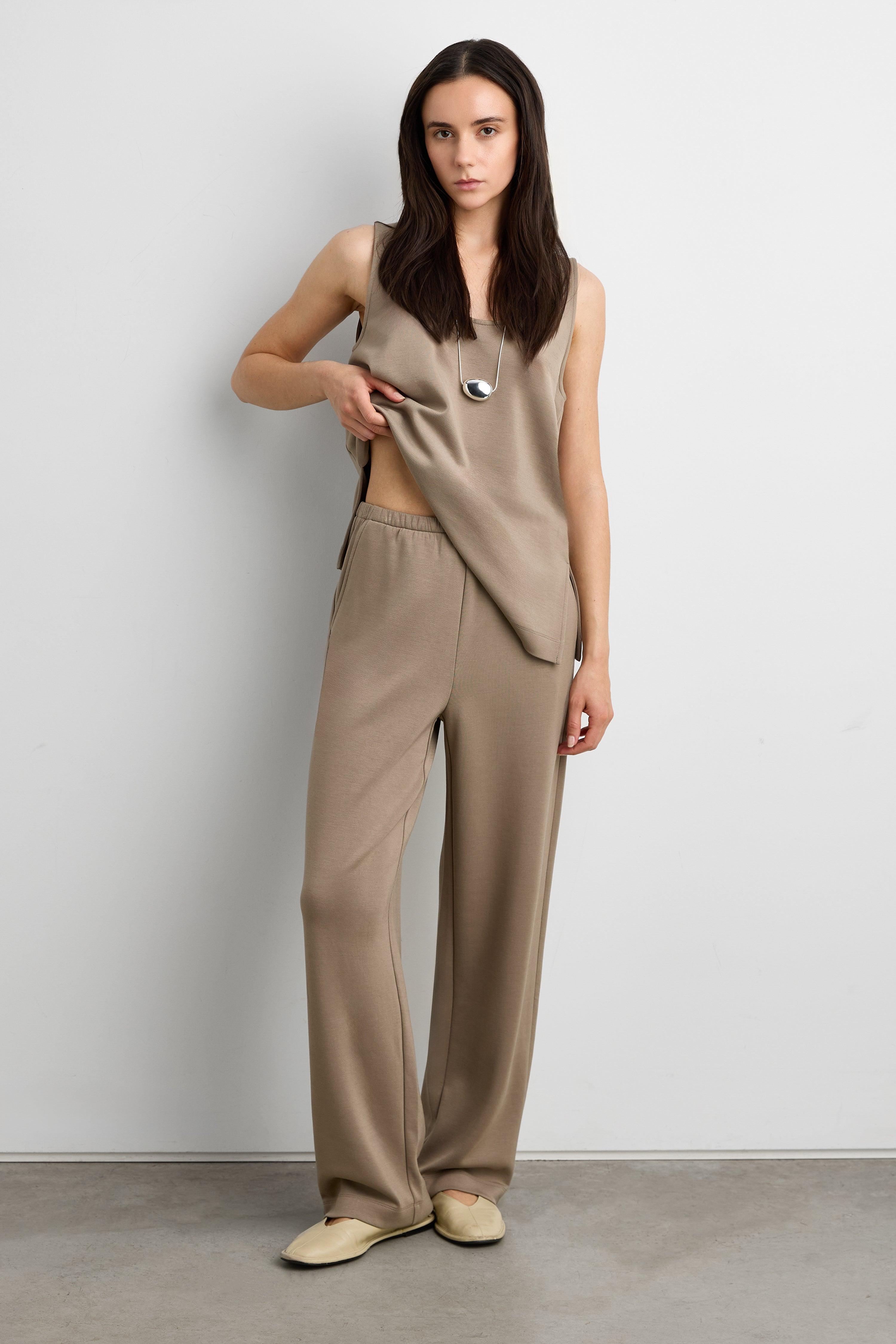 SCUBA ELASTIC WAIST STRAIGHT LEG PANT by OAK + FORT