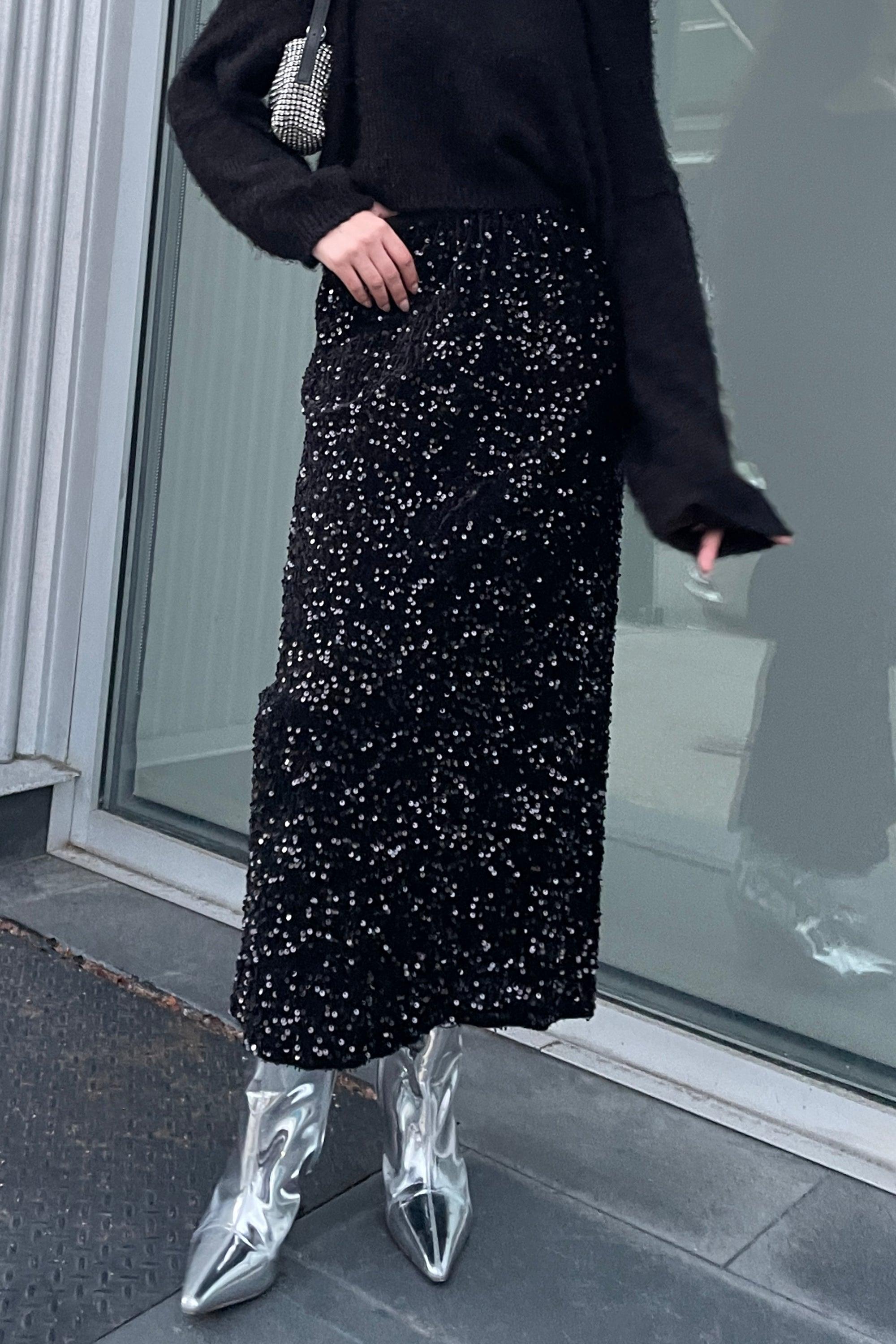 SEQUINED MIDI SKIRT by OAK + FORT