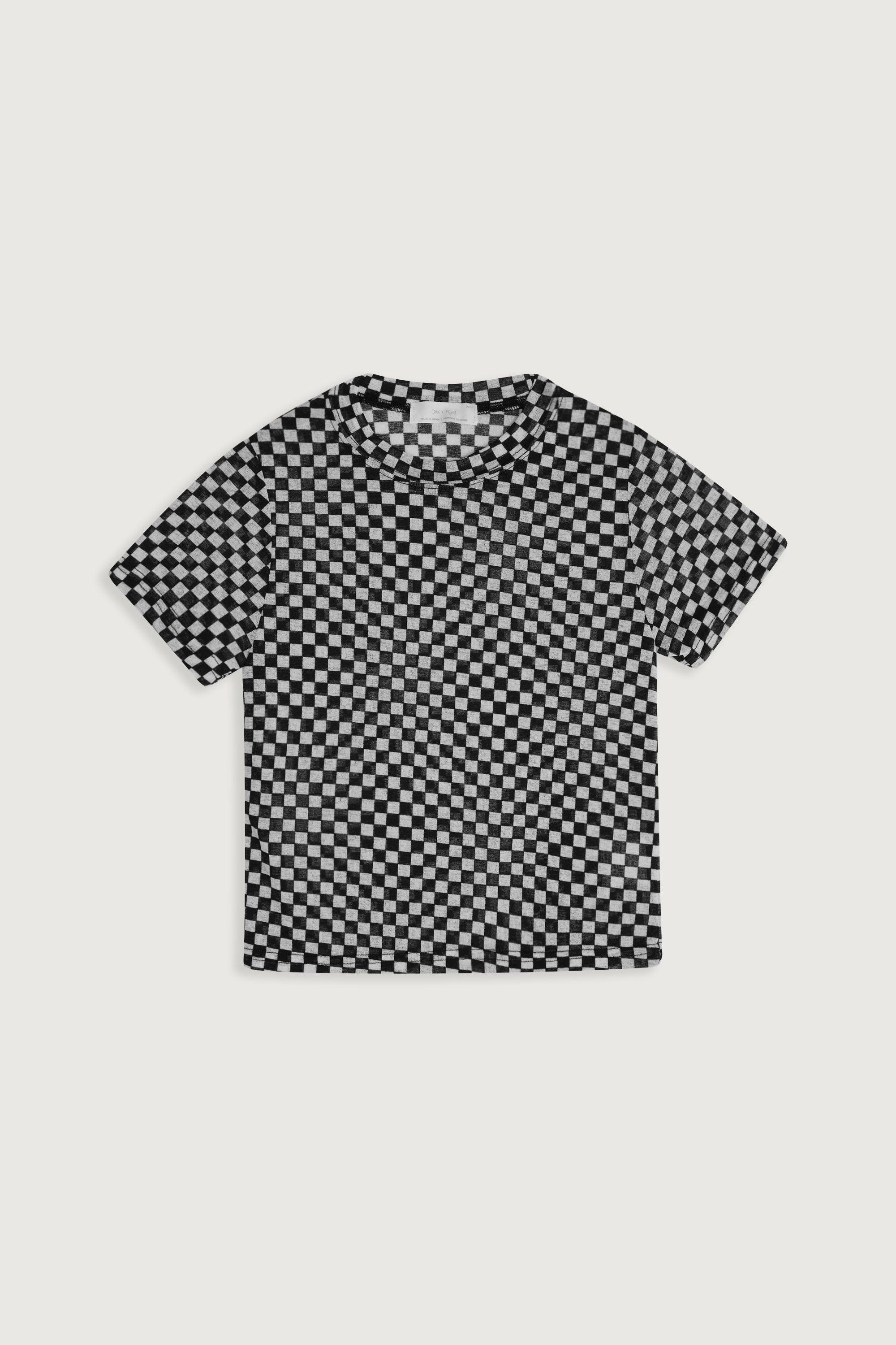 SHEER CHECKERED T-SHIRT by OAK + FORT