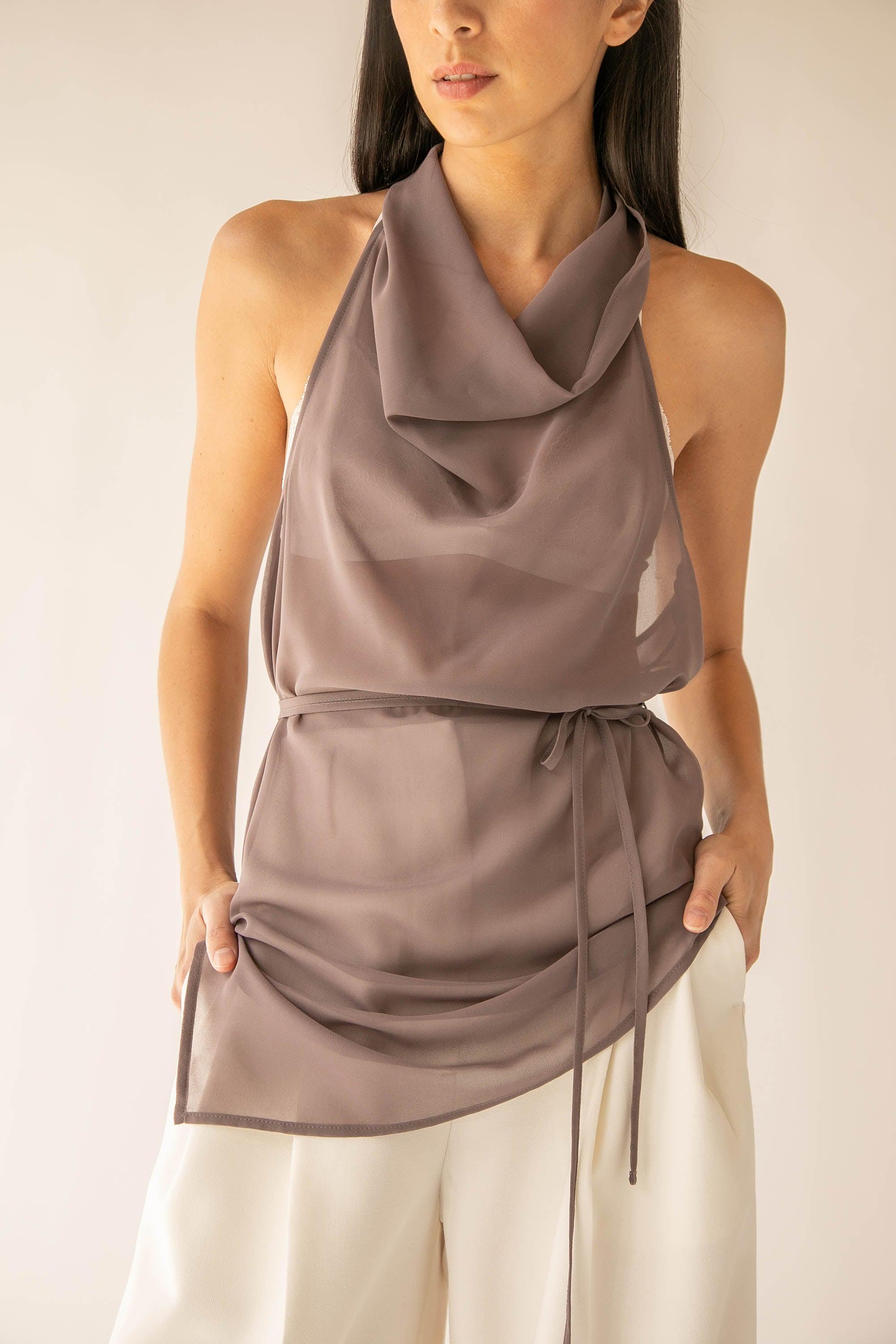 SHEER HALTER TOP by OAK + FORT