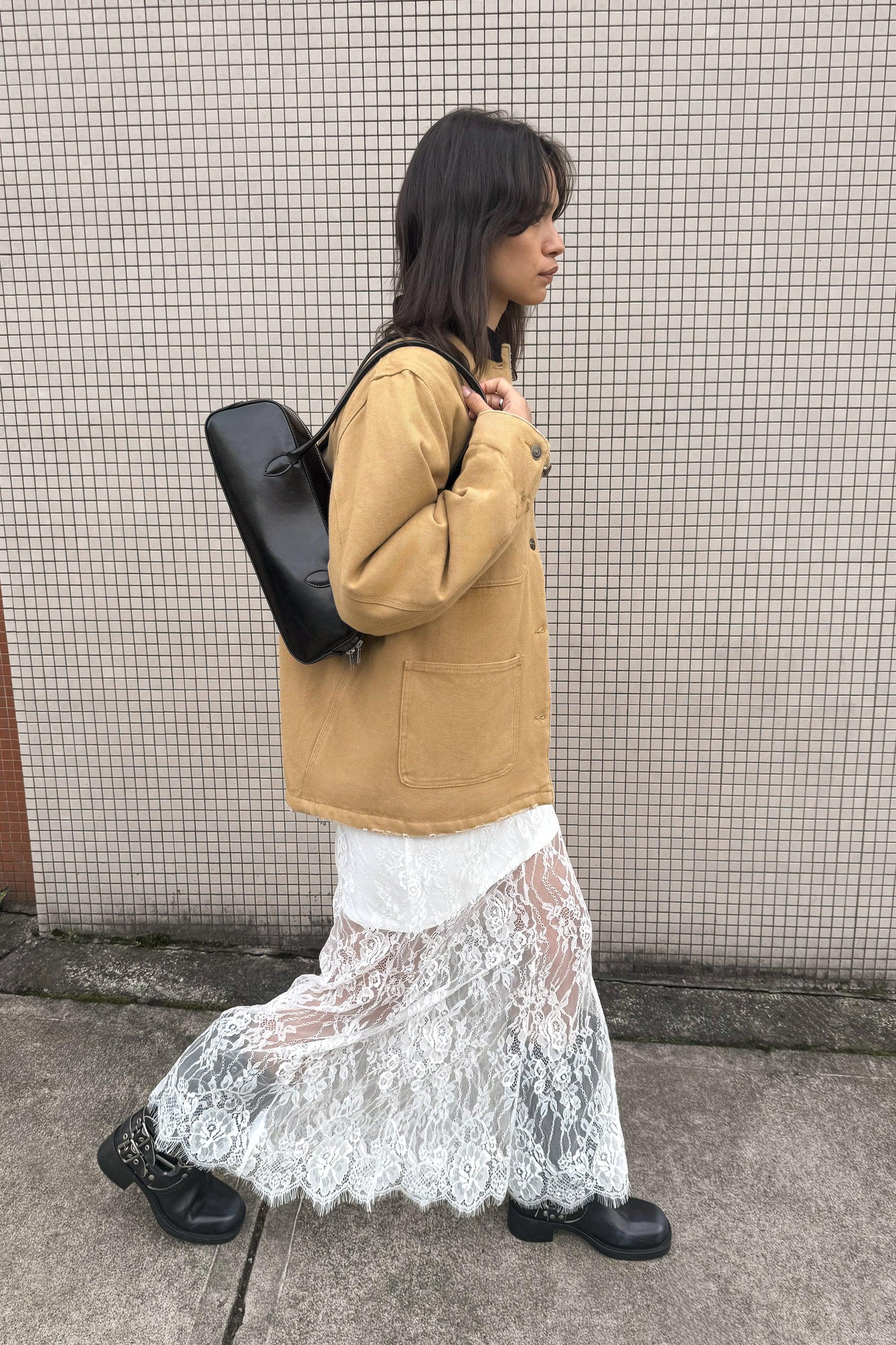 SHEER LAYERED LACE MAXI SKIRT by OAK + FORT