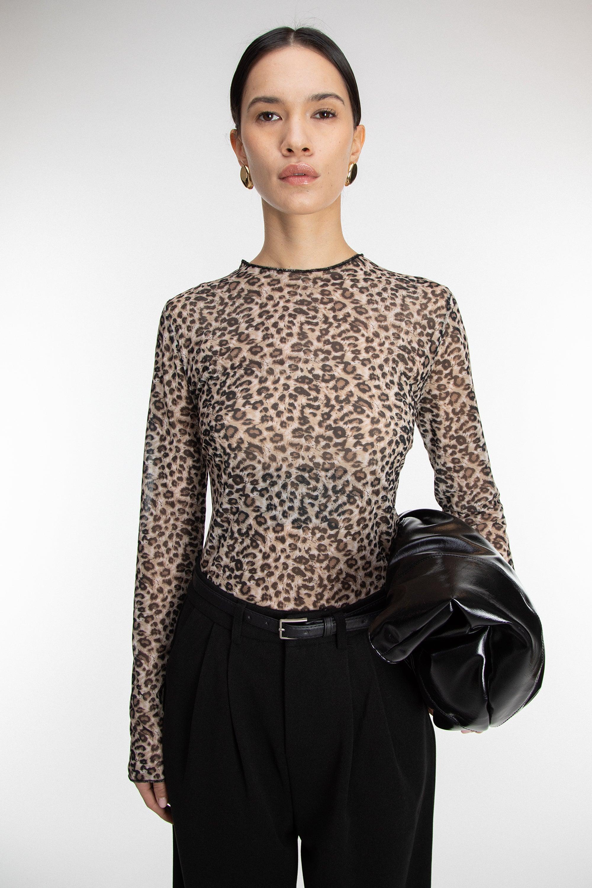 SHEER LEOPARD PRINT TOP by OAK + FORT